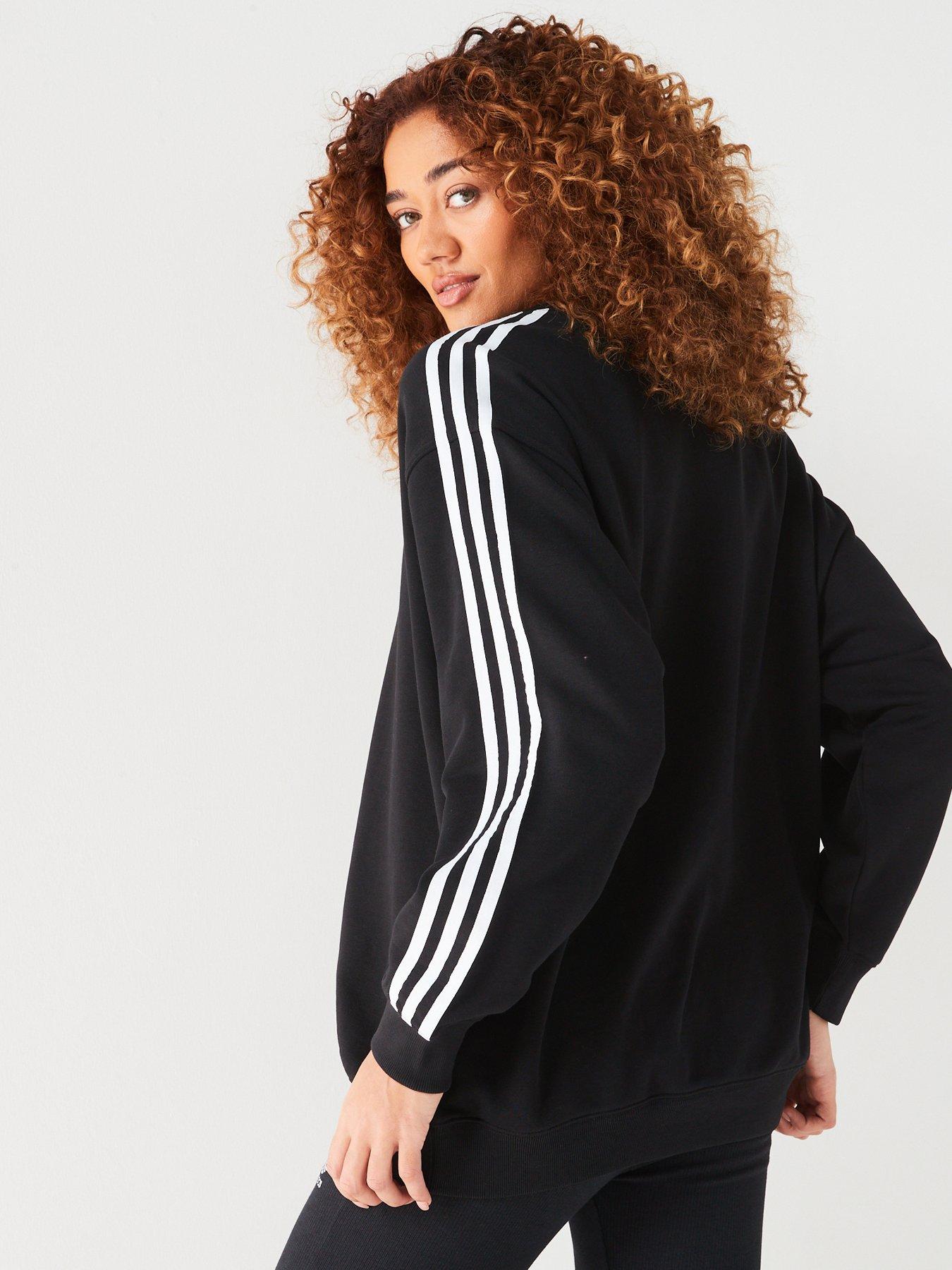 adidas-originals-womens-oversized-3-stripe-crew-sweat-blackstillFront