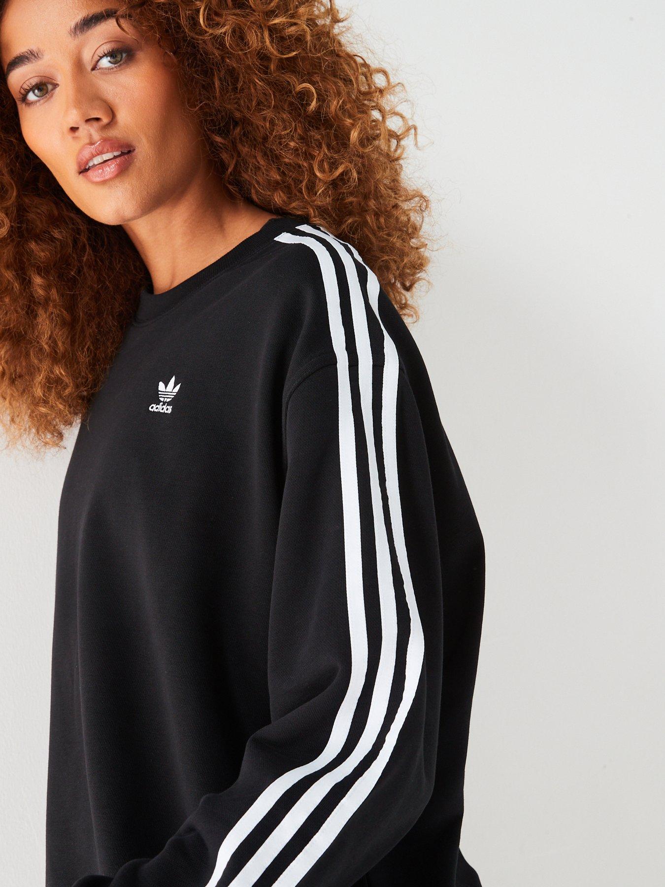 adidas-originals-womens-oversized-3-stripe-crew-sweat-blackoutfit