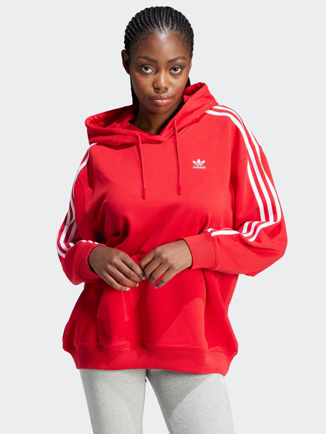 Adidas three cheap stripe hoodie womens