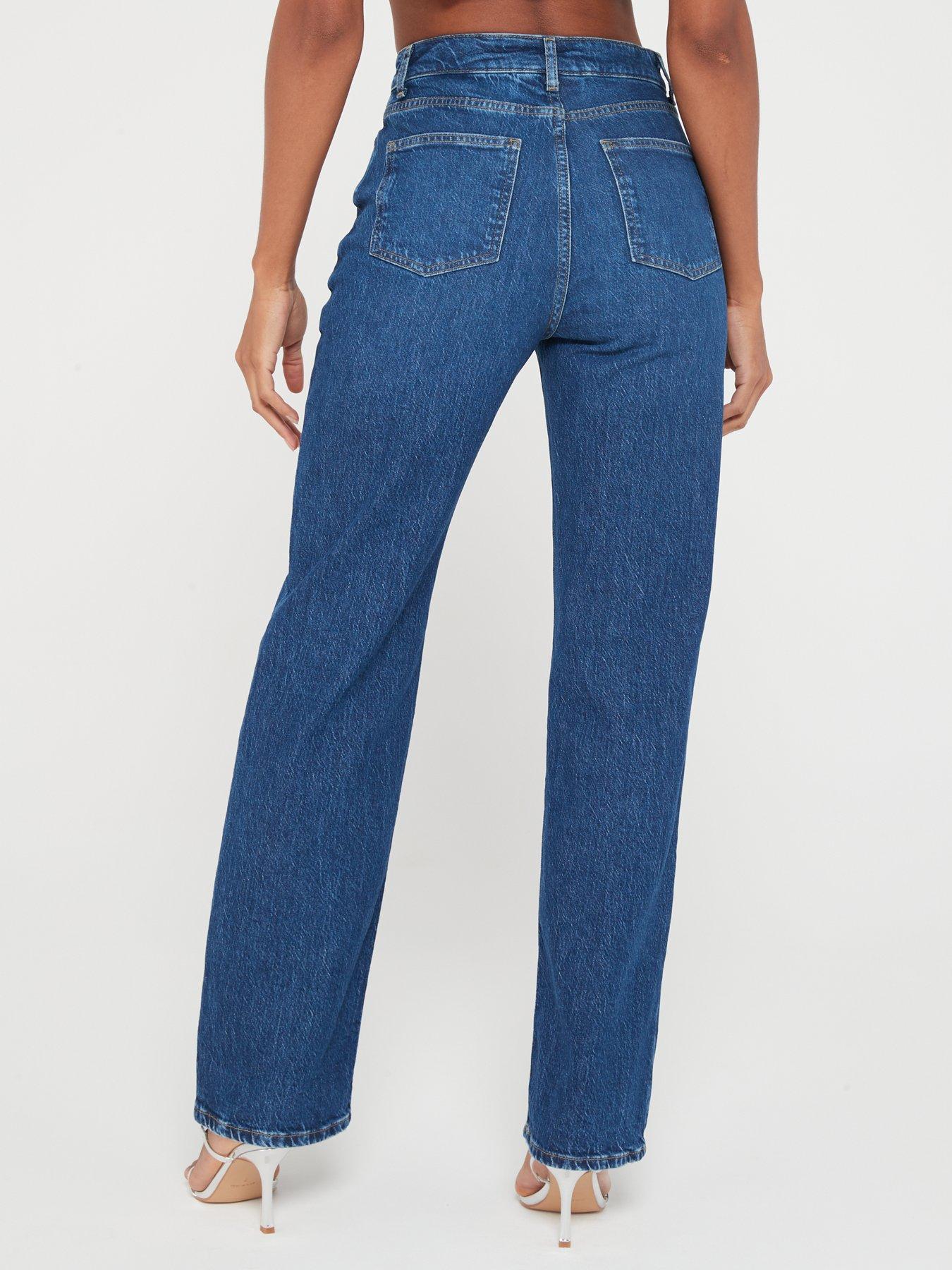 Image 2 of 6 of V by Very Wide Leg Jeans with Stretch - Dark Wash