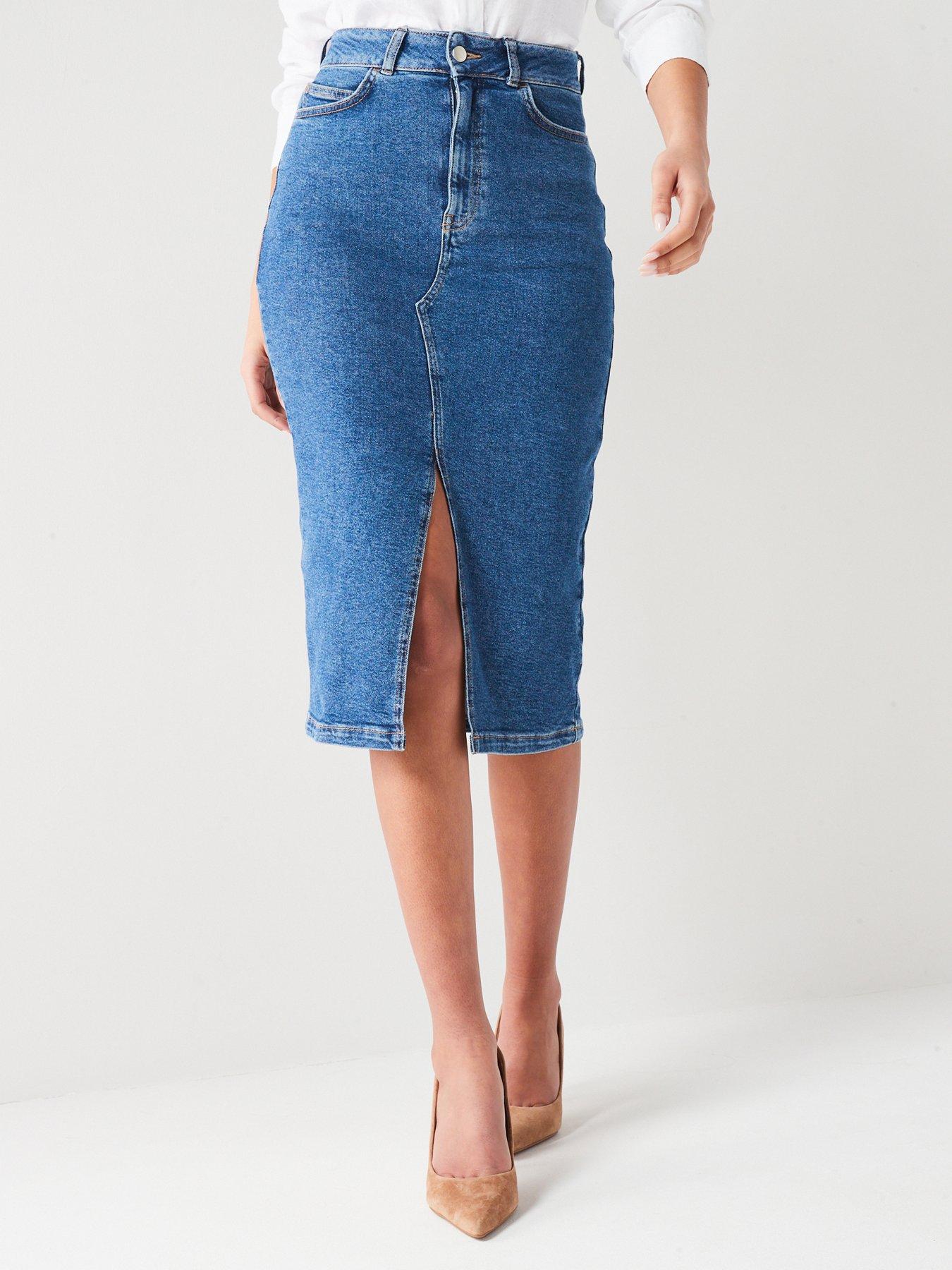 v-by-very-split-front-denim-midi-skirt