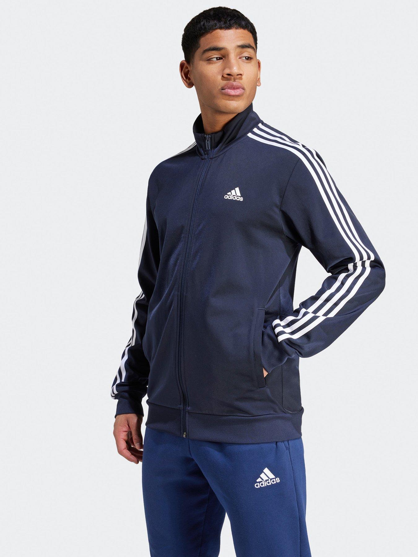 Adidas navy track top sale