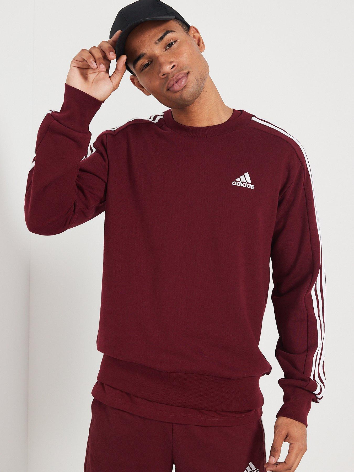 Adidas 3 stripe sweatshirt mens hotsell