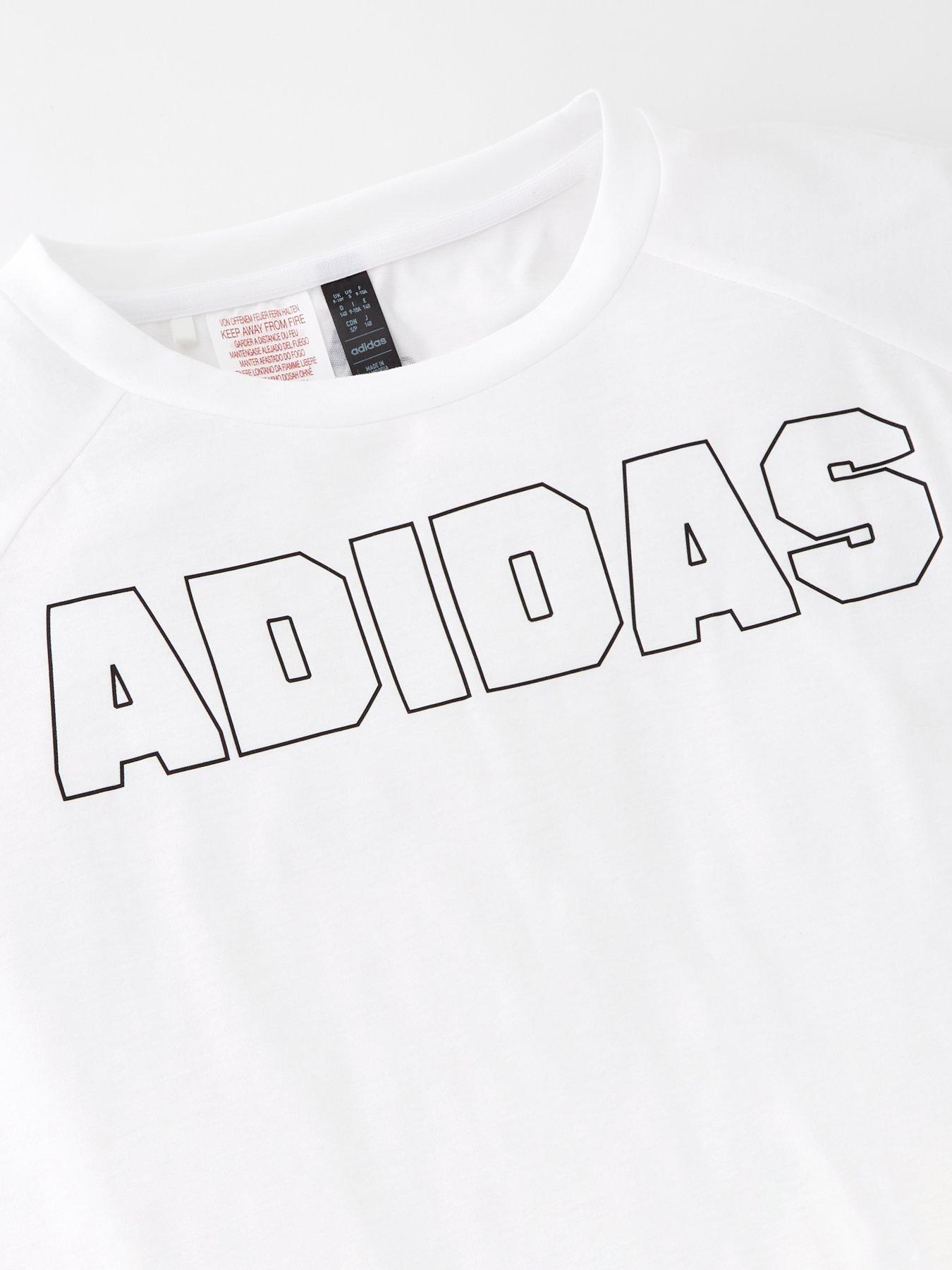 adidas-sportswear-junior-unisexnbspshort-sleevenbspt-shirt-whiteblackoutfit