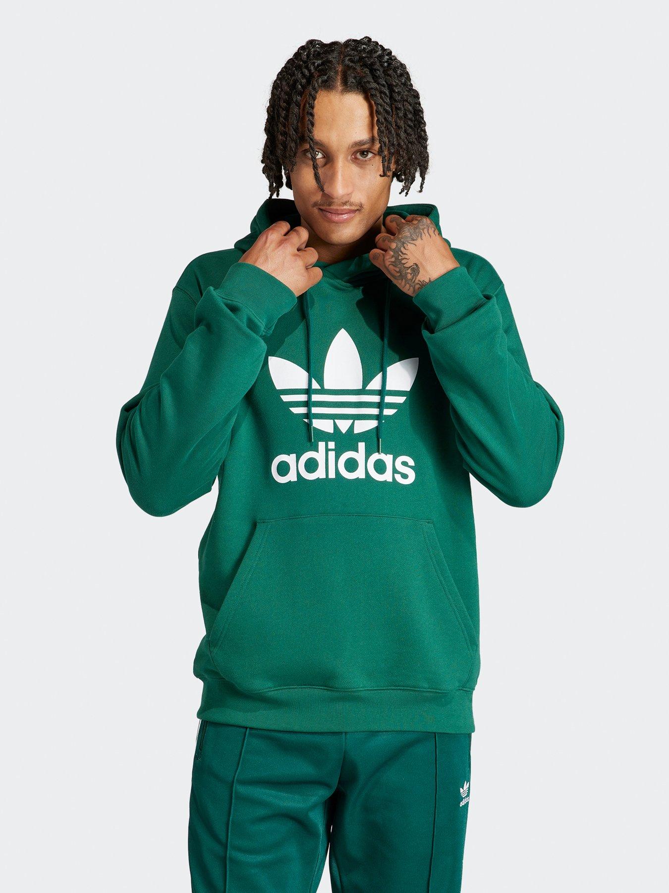 Adidas hoodie green outlet trefoil