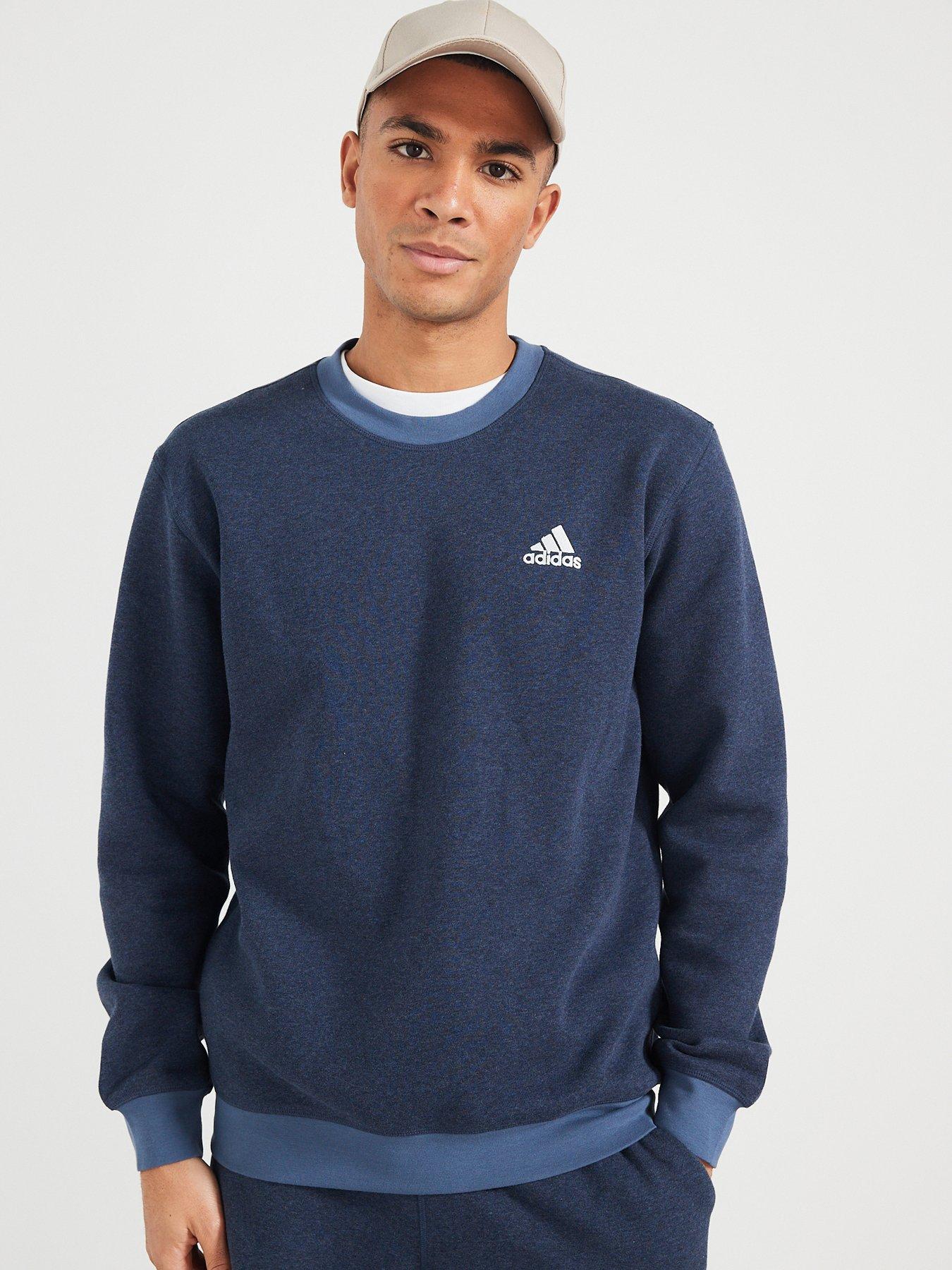 undefined Mens Melange Crew Sweatshirt - Navy