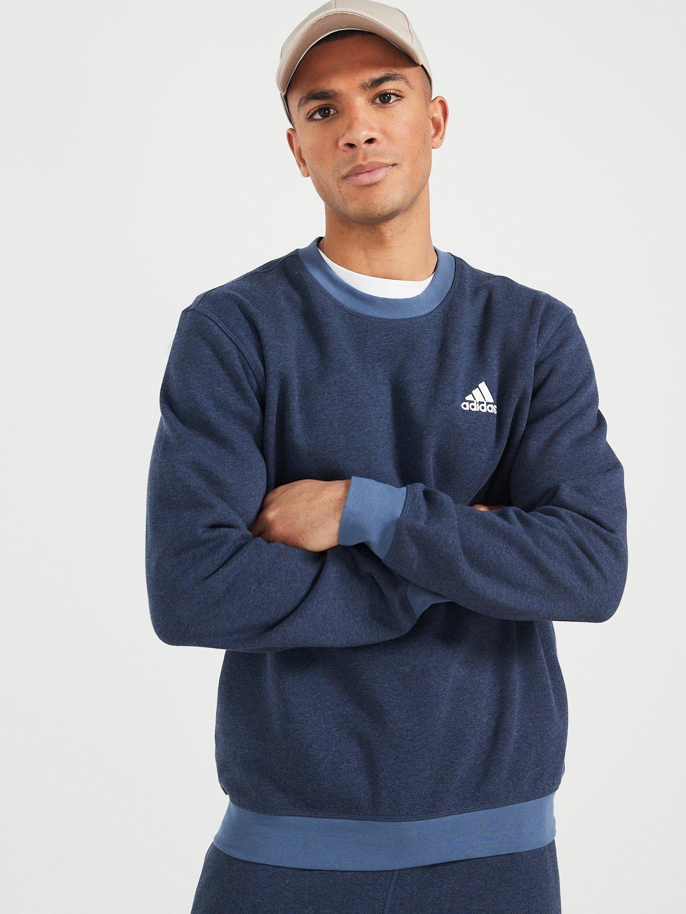 adidas-sportswear-mens-melange-crew-sweatshirt-navyoutfit