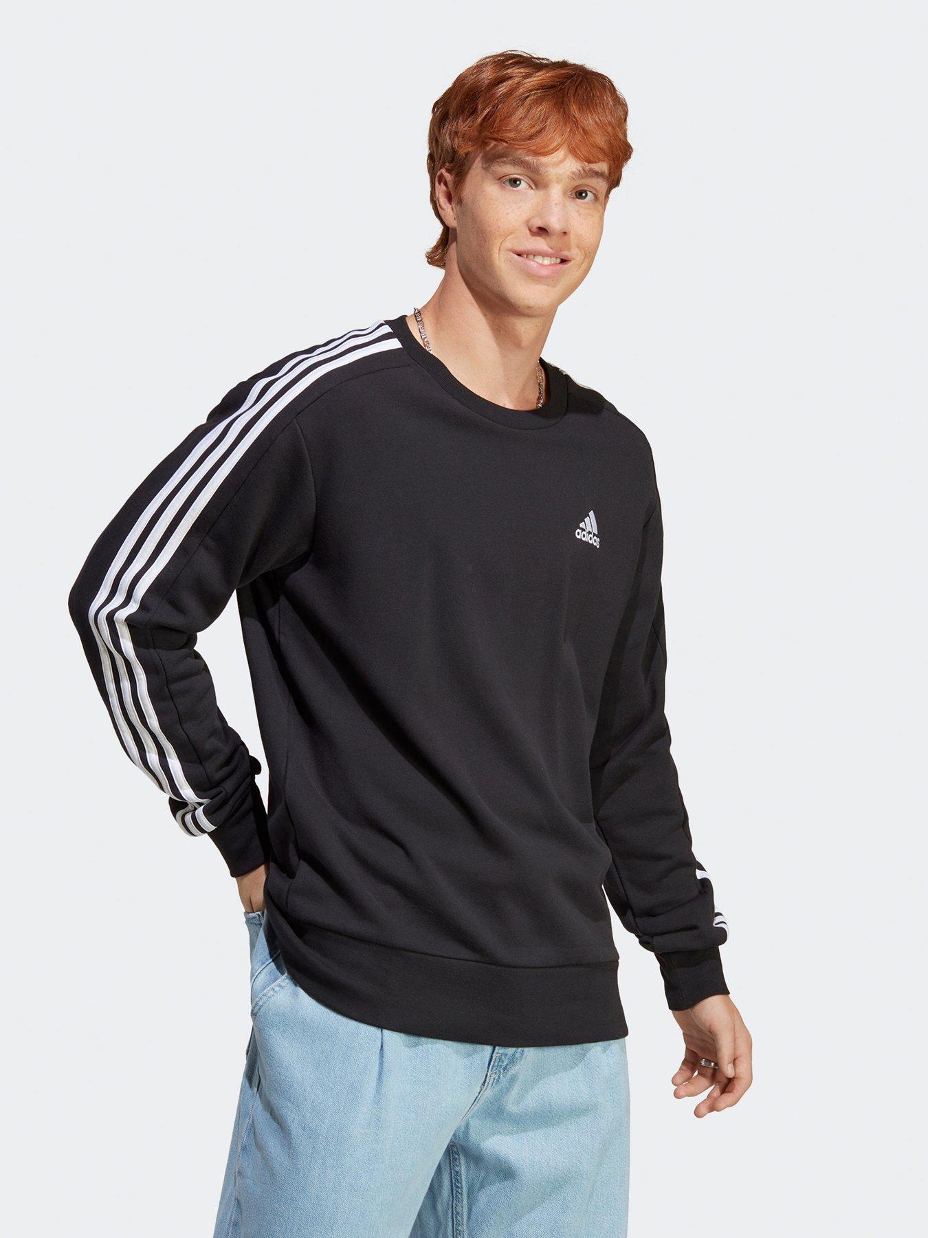 adidas-sportswear-mens-essentials-3-stripe-sweatshirt-black