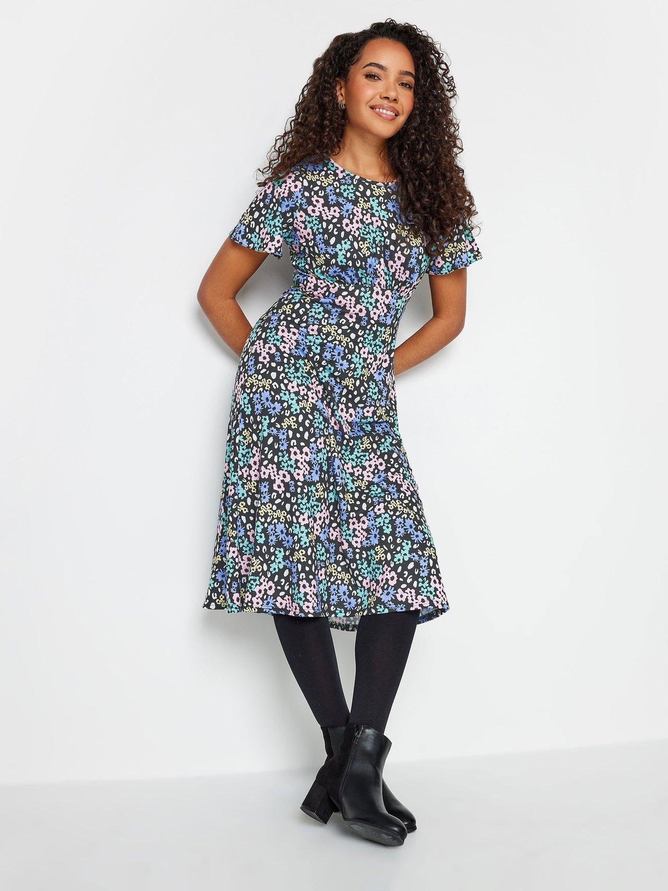 Long Tall Sally Long Tall Sally Abstract Stone Printed Tiered Dress