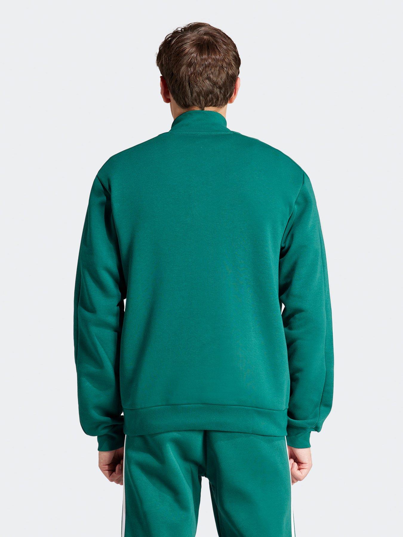 adidas-sportswear-mens-14-zip-3-stripe-sweatshirt-greenstillFront