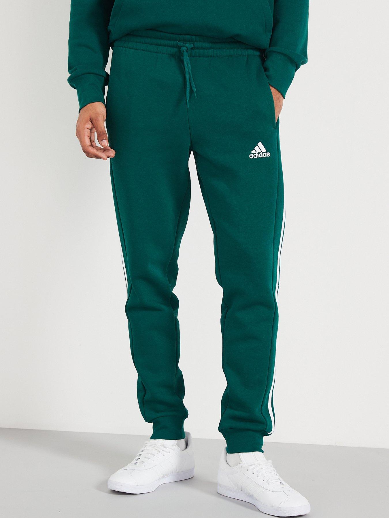 adidas Sportswear Mens Essentials 3 Stripe Joggers Green Very Ireland