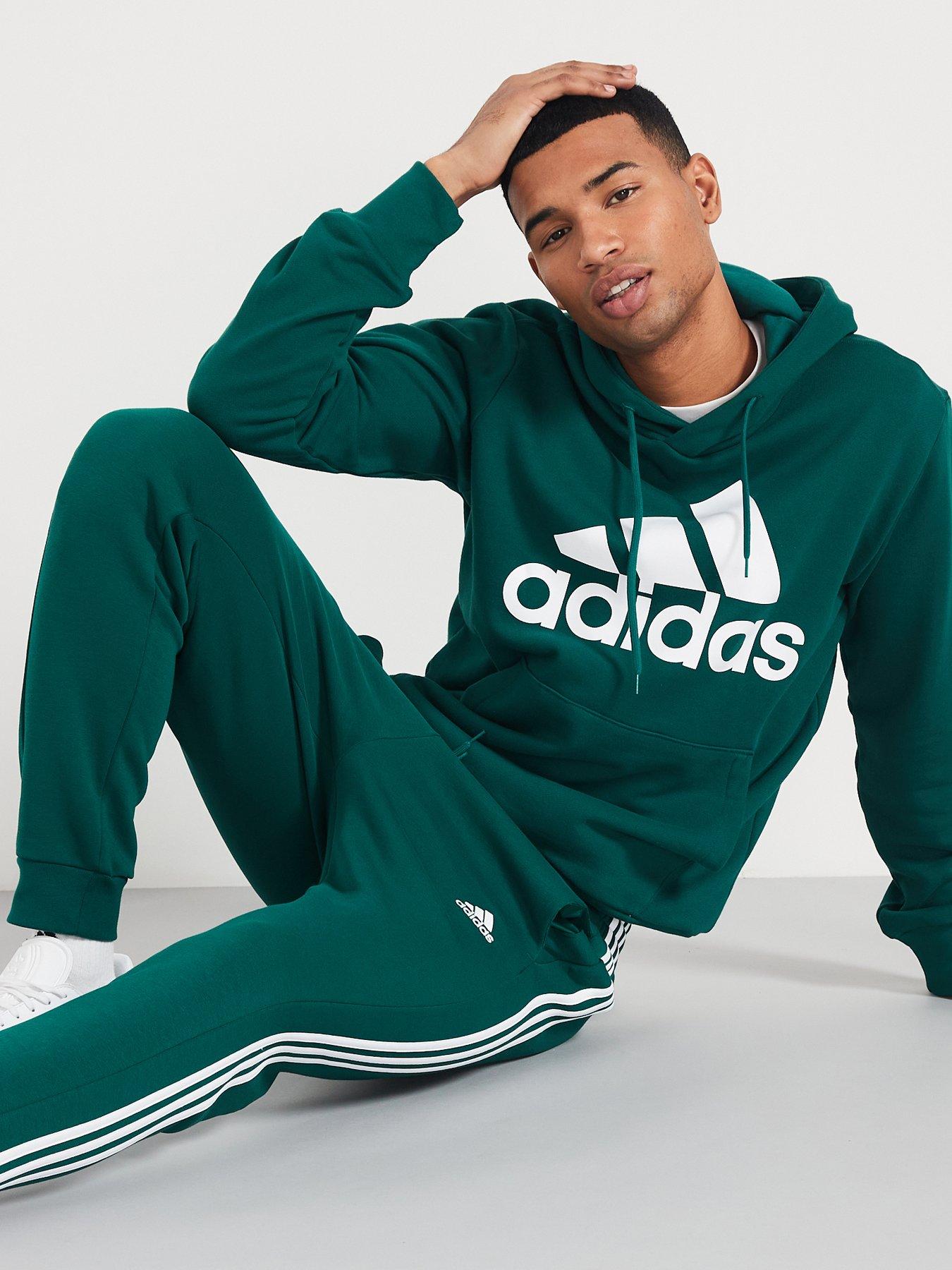 adidas Sportswear Mens Essentials 3 Stripe Joggers Green Very Ireland