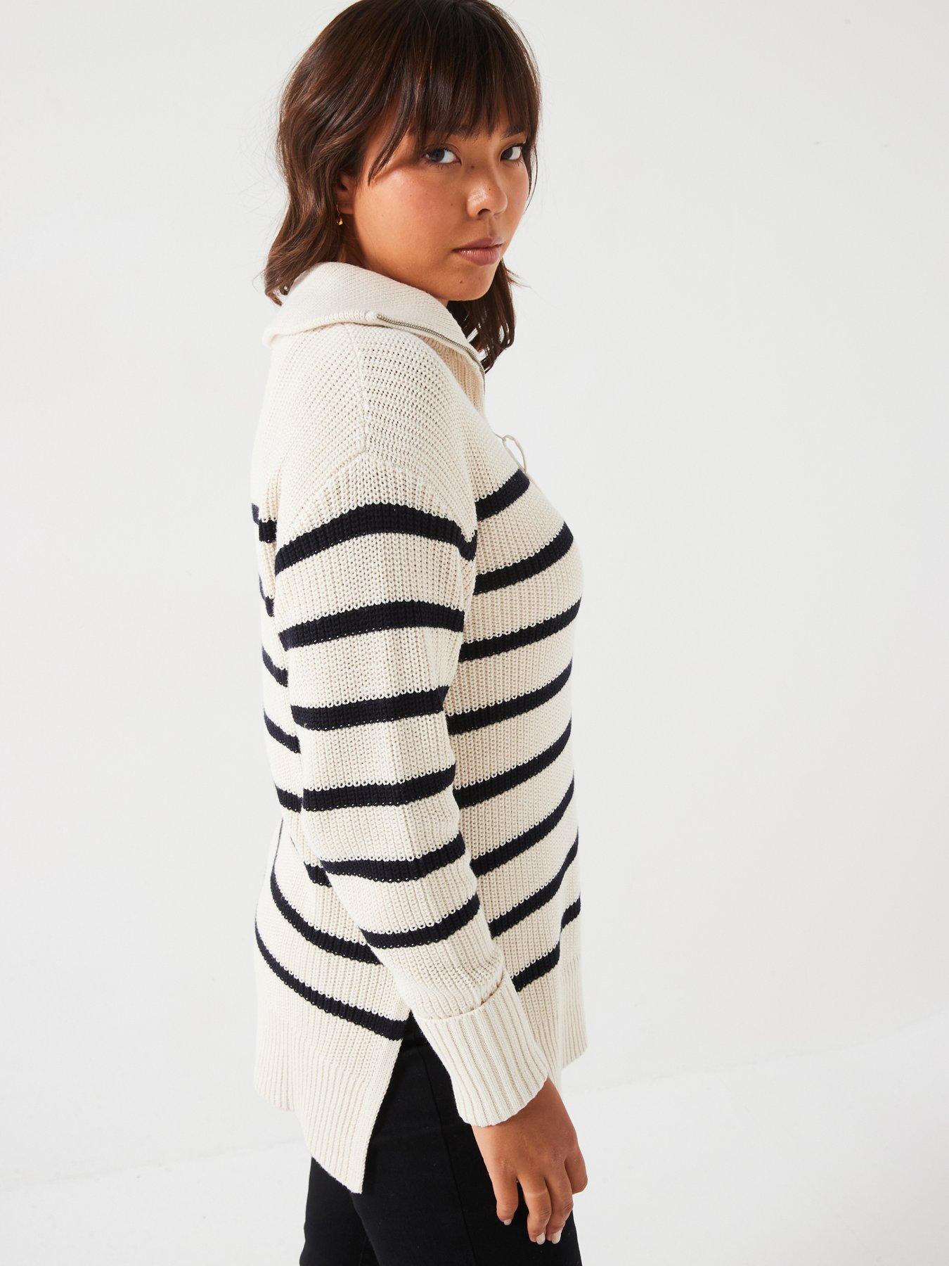 v-by-very-curve-zip-neck-stripe-jumper-creamdetail