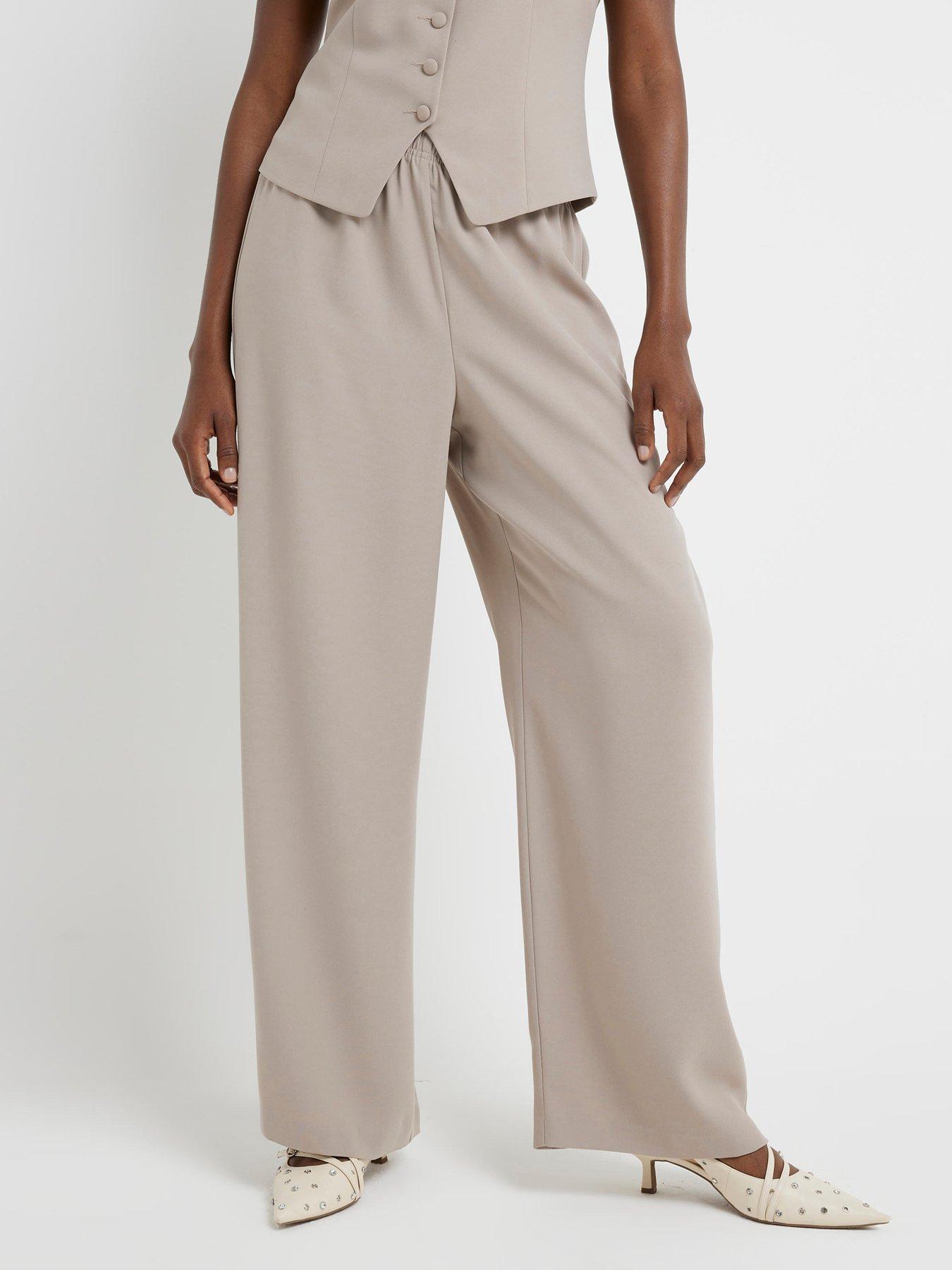 river-island-elasticated-wide-leg-trouser-light-beigefront