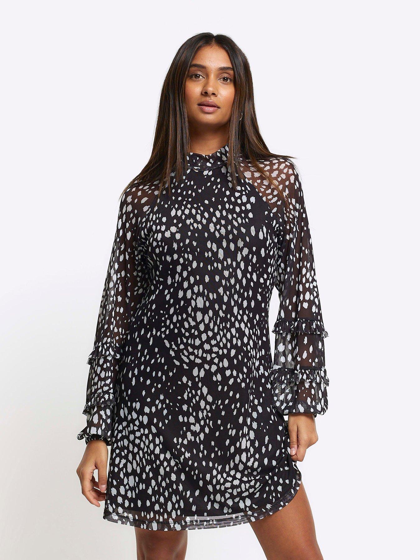 river-island-ruffled-sleeve-dress-black