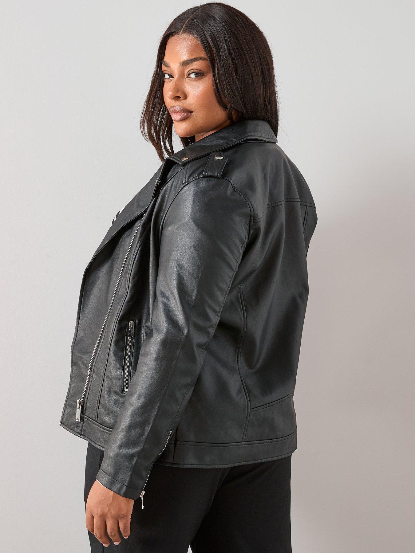 Image 2 of 6 of The Very Collection Curve Curve Longline PU Biker Jacket