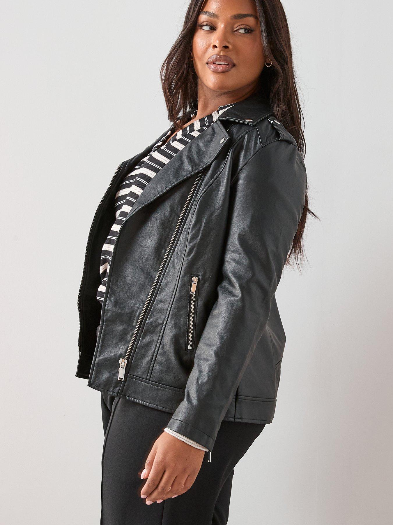 Image 4 of 6 of The Very Collection Curve Curve Longline PU Biker Jacket