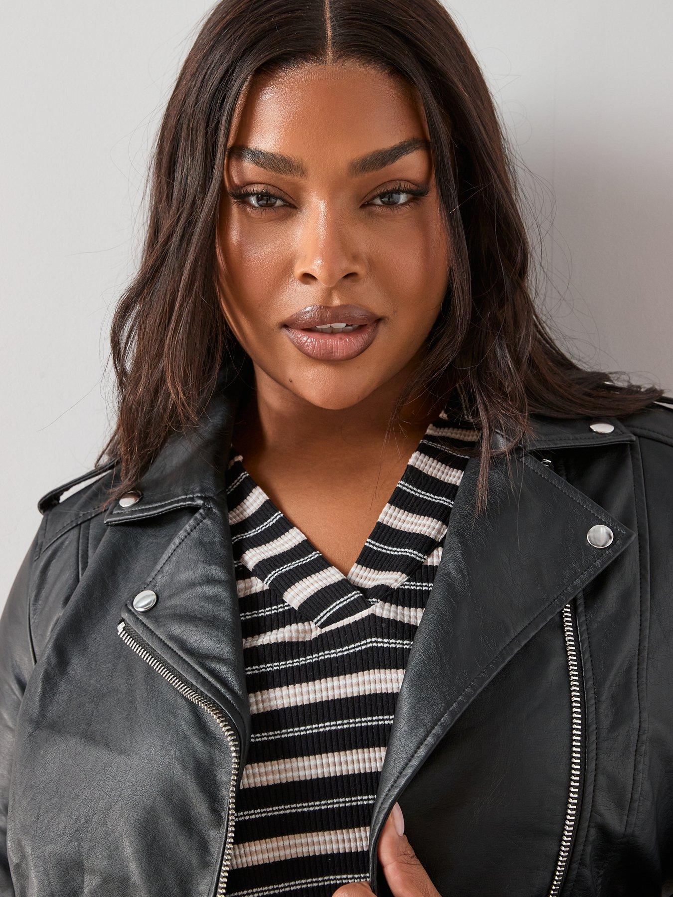 Image 5 of 6 of The Very Collection Curve Curve Longline PU Biker Jacket