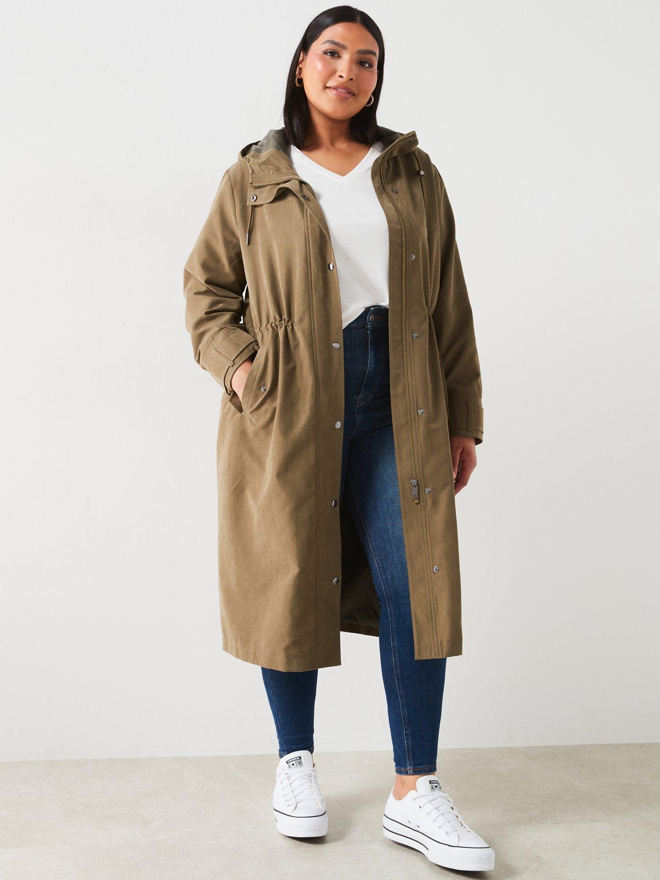 v-by-very-curve-lightweight-hooded-parka-coat-khakidetail