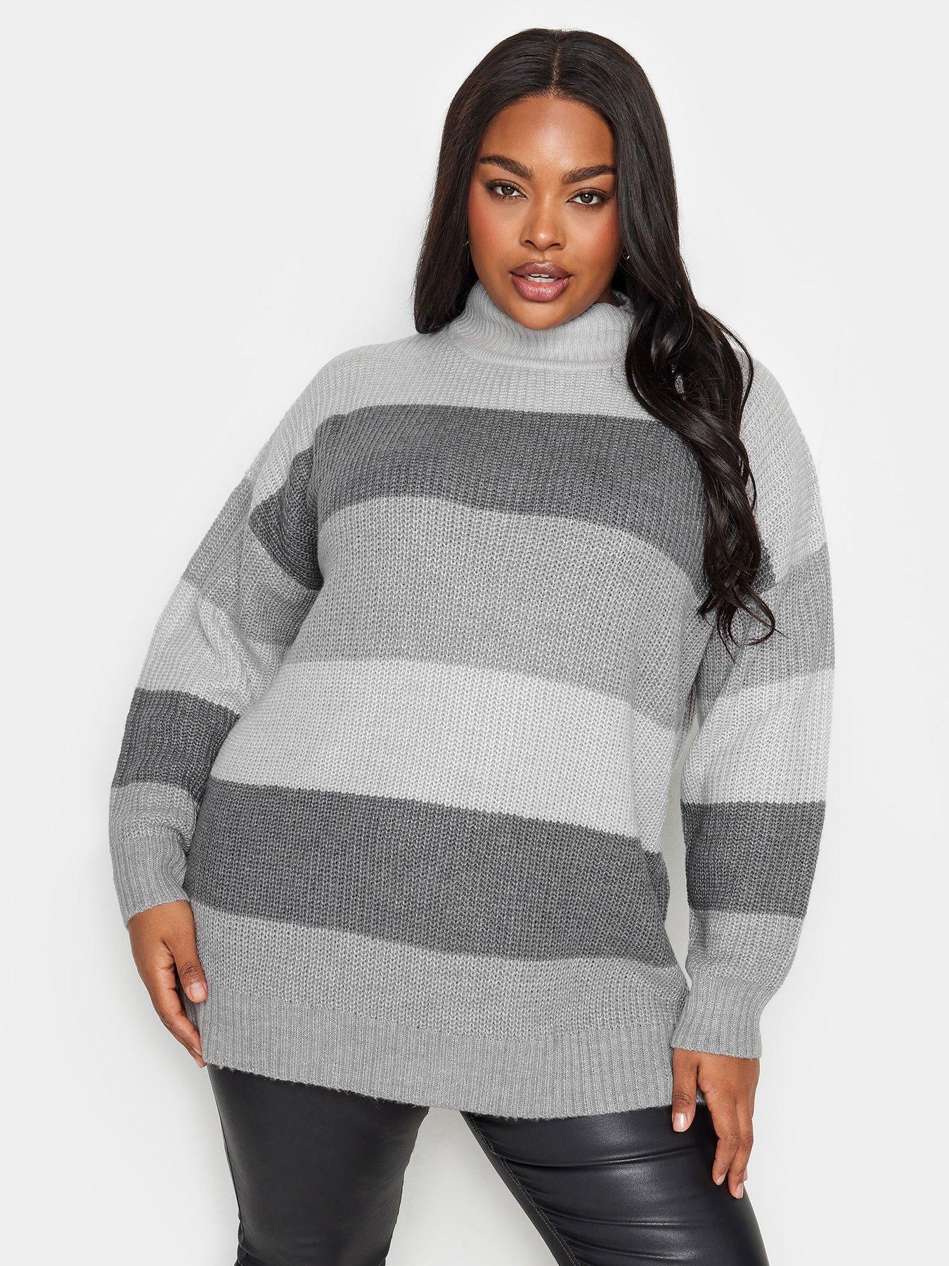 yours-curve-colourblock-jumper-grey