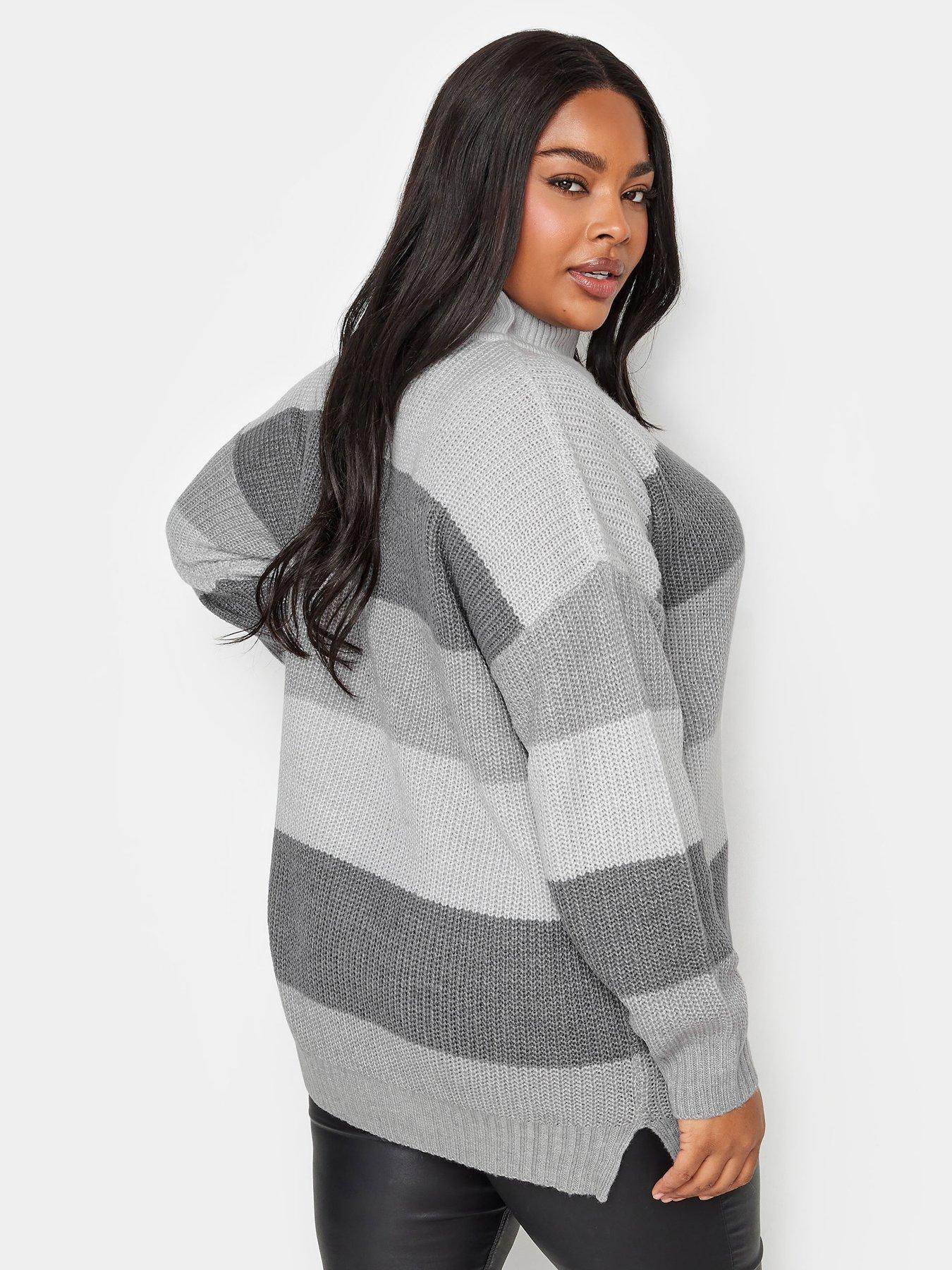 yours-curve-colourblock-jumper-greystillFront