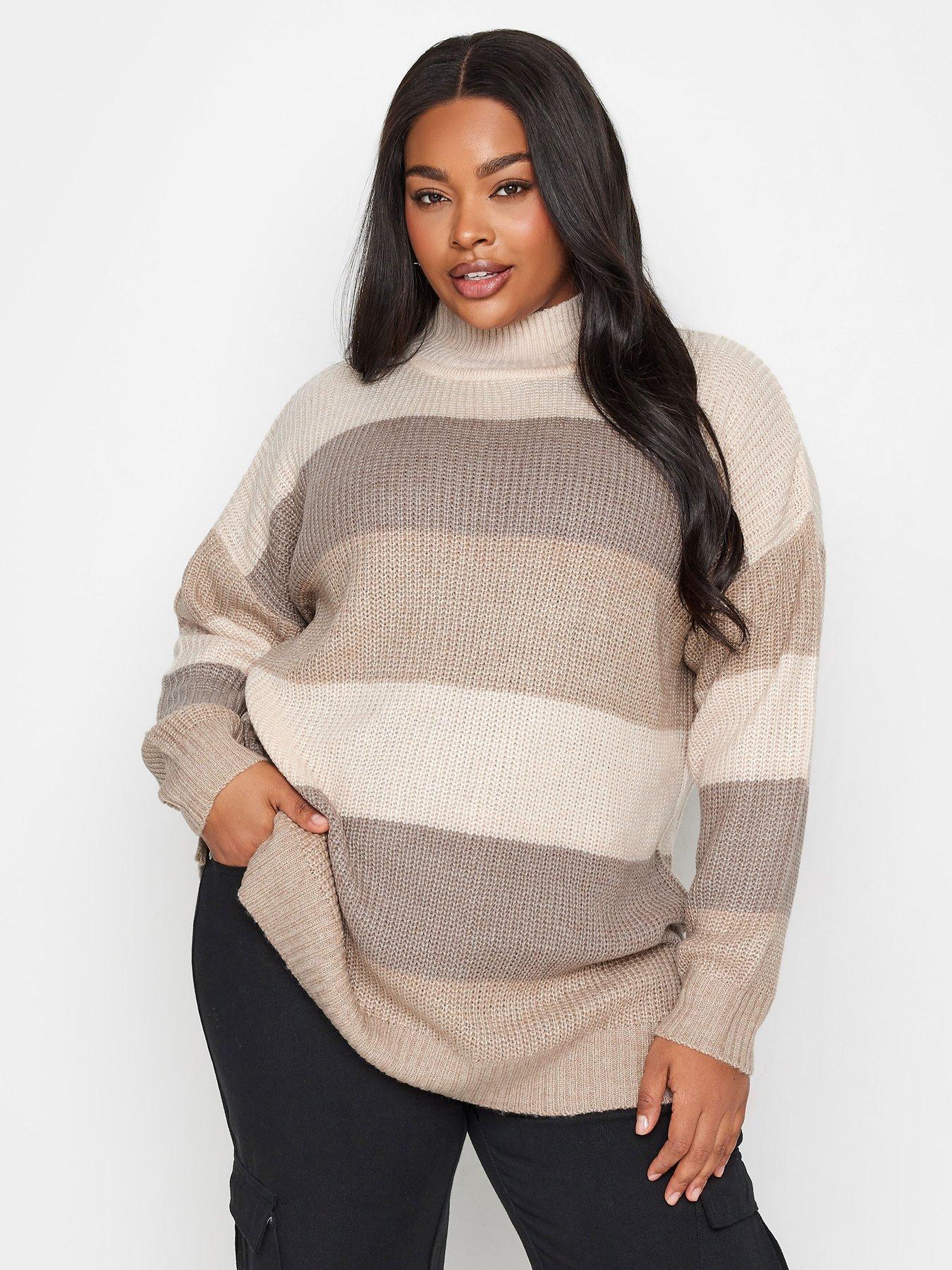 yours-curve-colourblock-jumper-oatmealfront