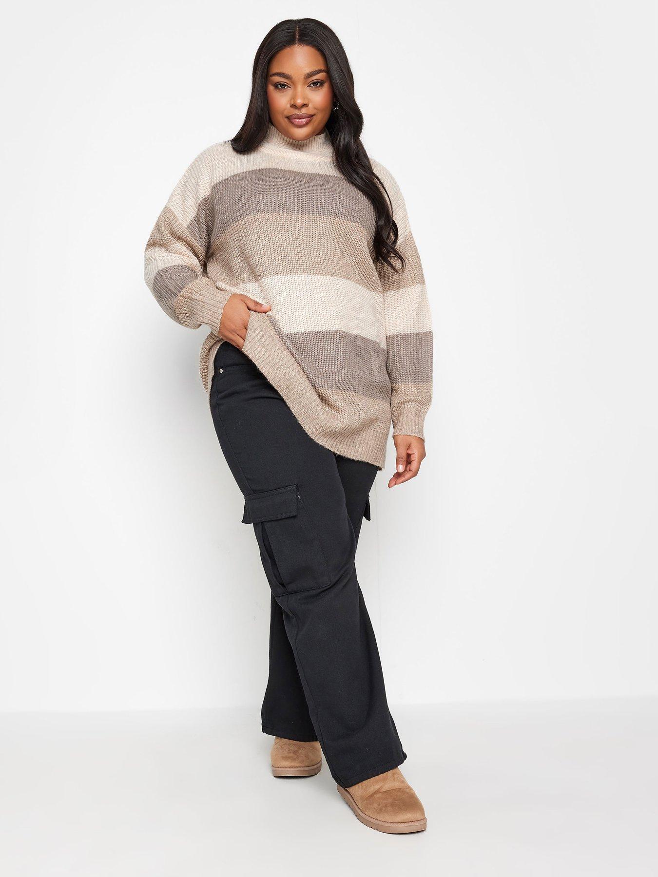 yours-curve-colourblock-jumper-oatmealback