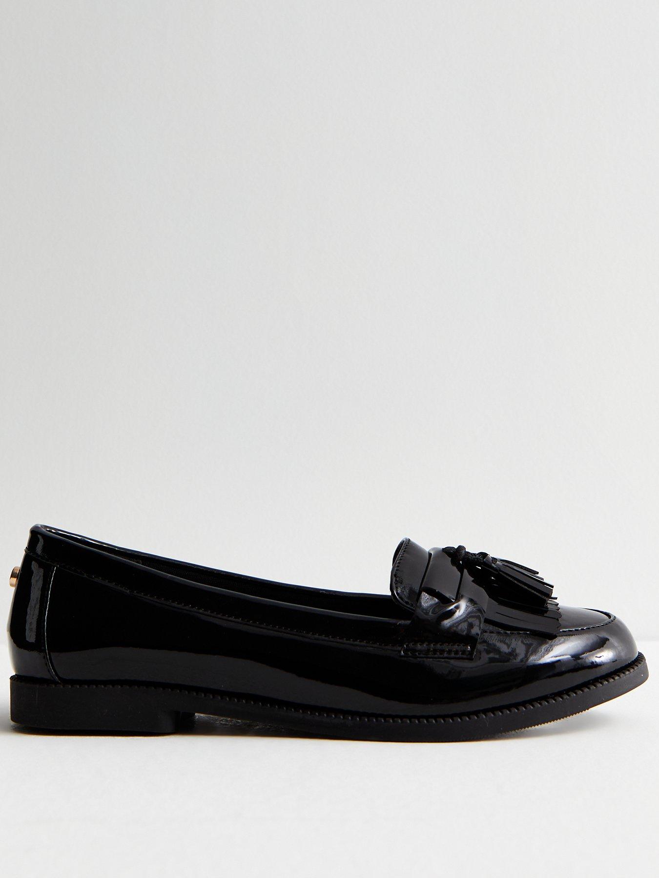 new-look-patent-tassel-trim-loafers-black