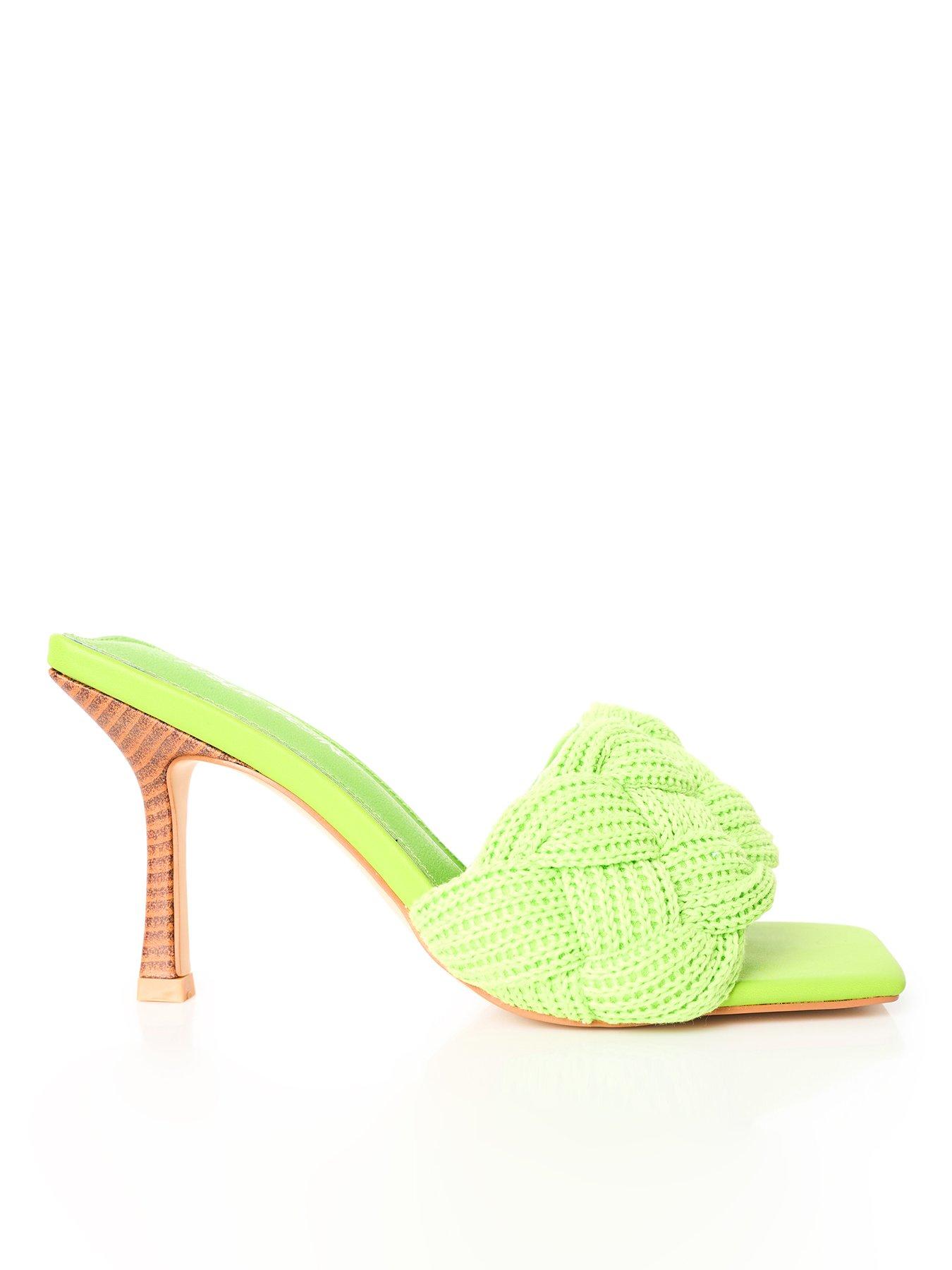 public-desire-nectar-woven-upper-heeled-mules-lime