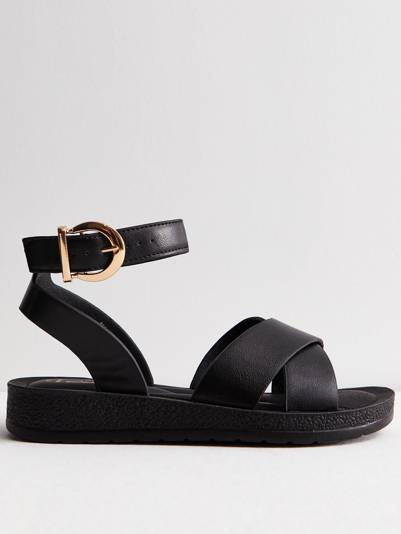 New look hot sale black flatforms