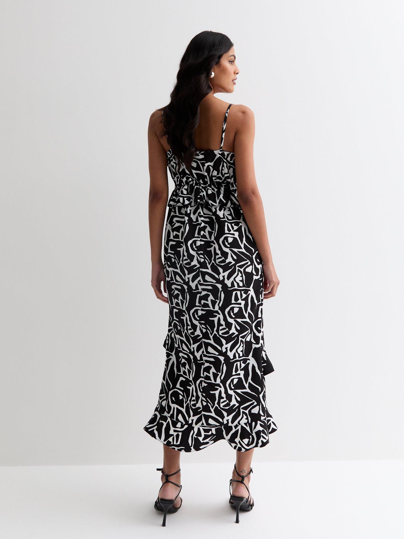 new-look-black-abstract-print-strappy-ruffle-midi-dressstillFront