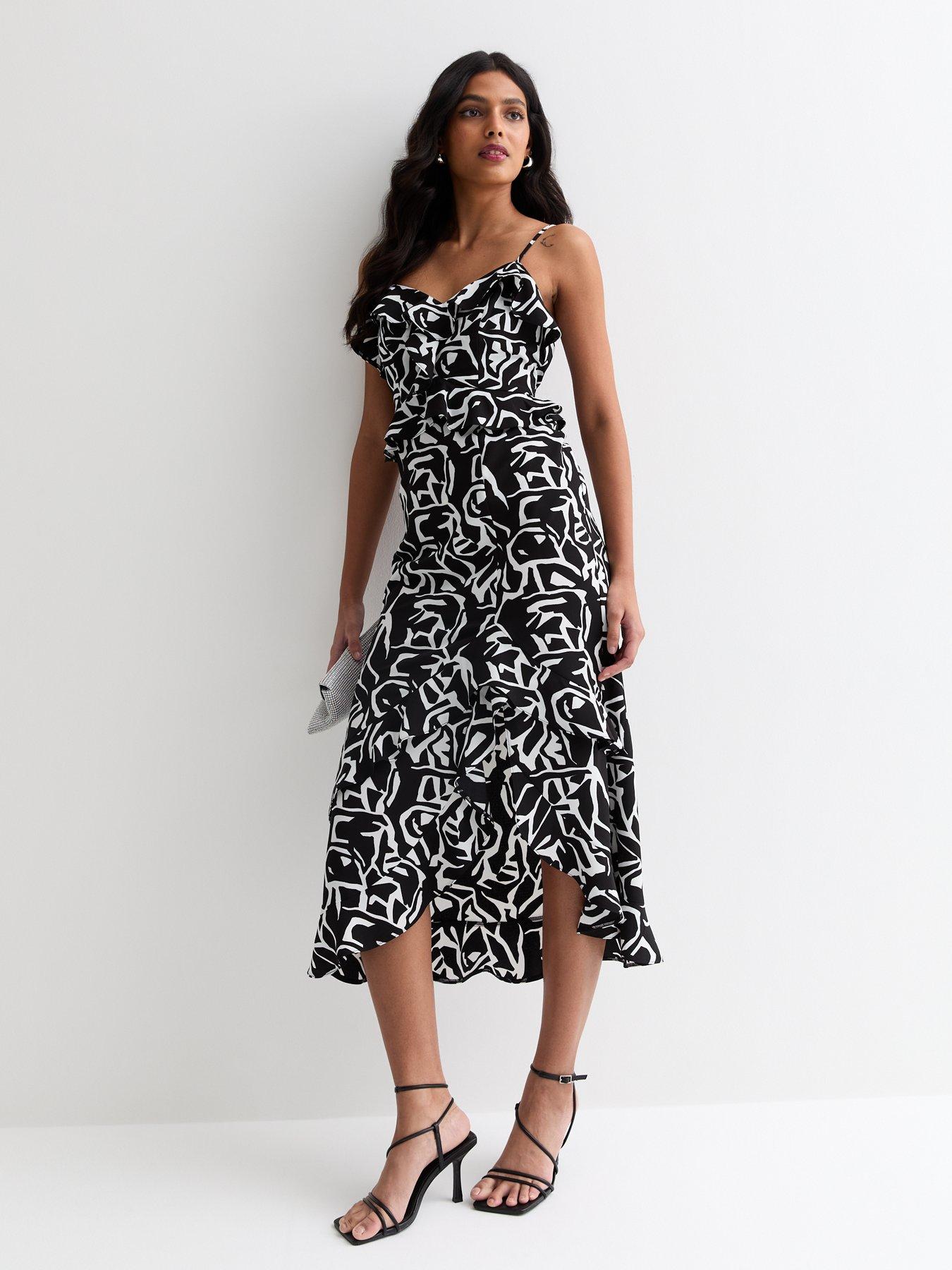 new-look-black-abstract-print-strappy-ruffle-midi-dressback