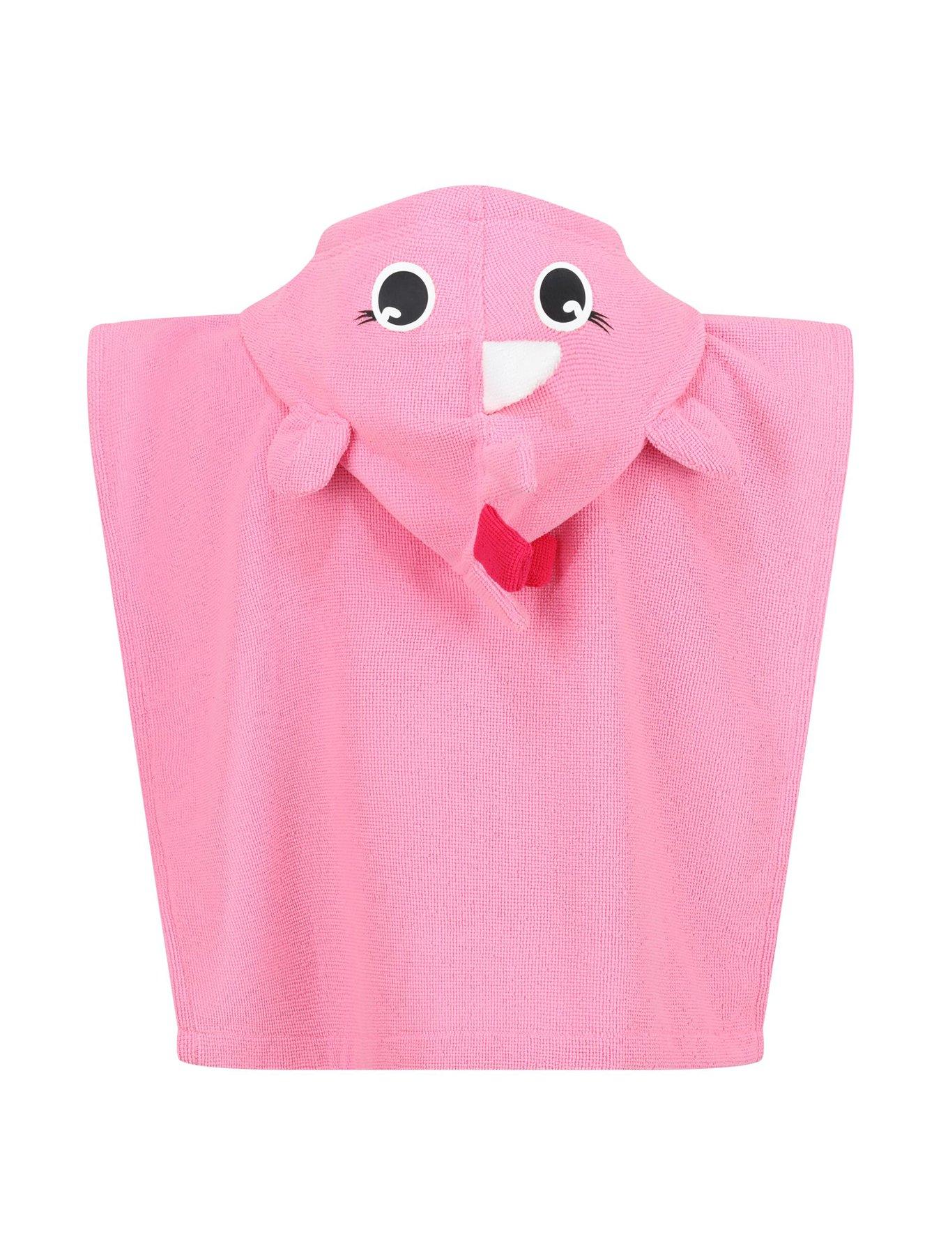 regatta-kids-unisex-animal-towel-robe-pinkdetail