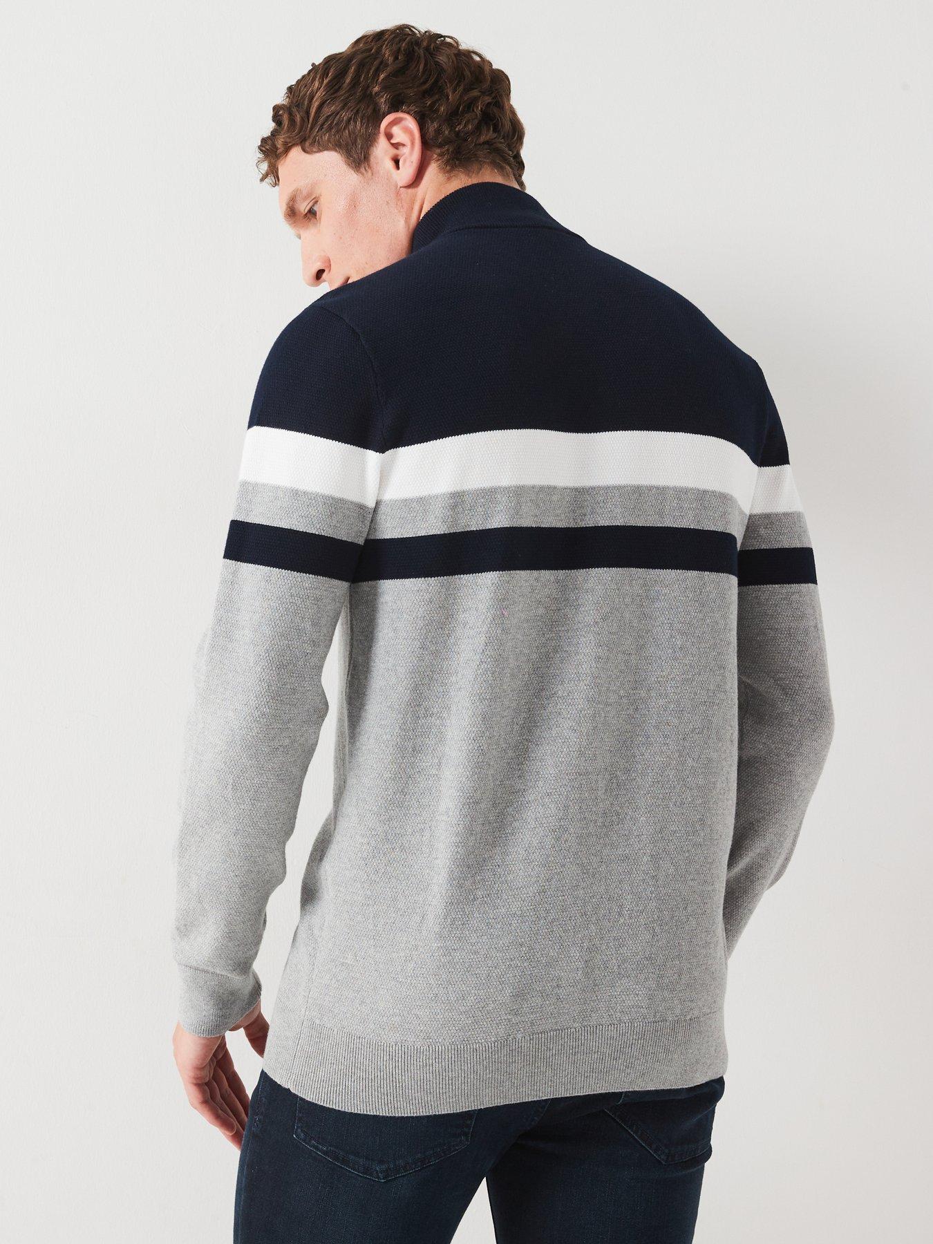 very-man-14-zip-colour-block-jumper-greynavystillFront