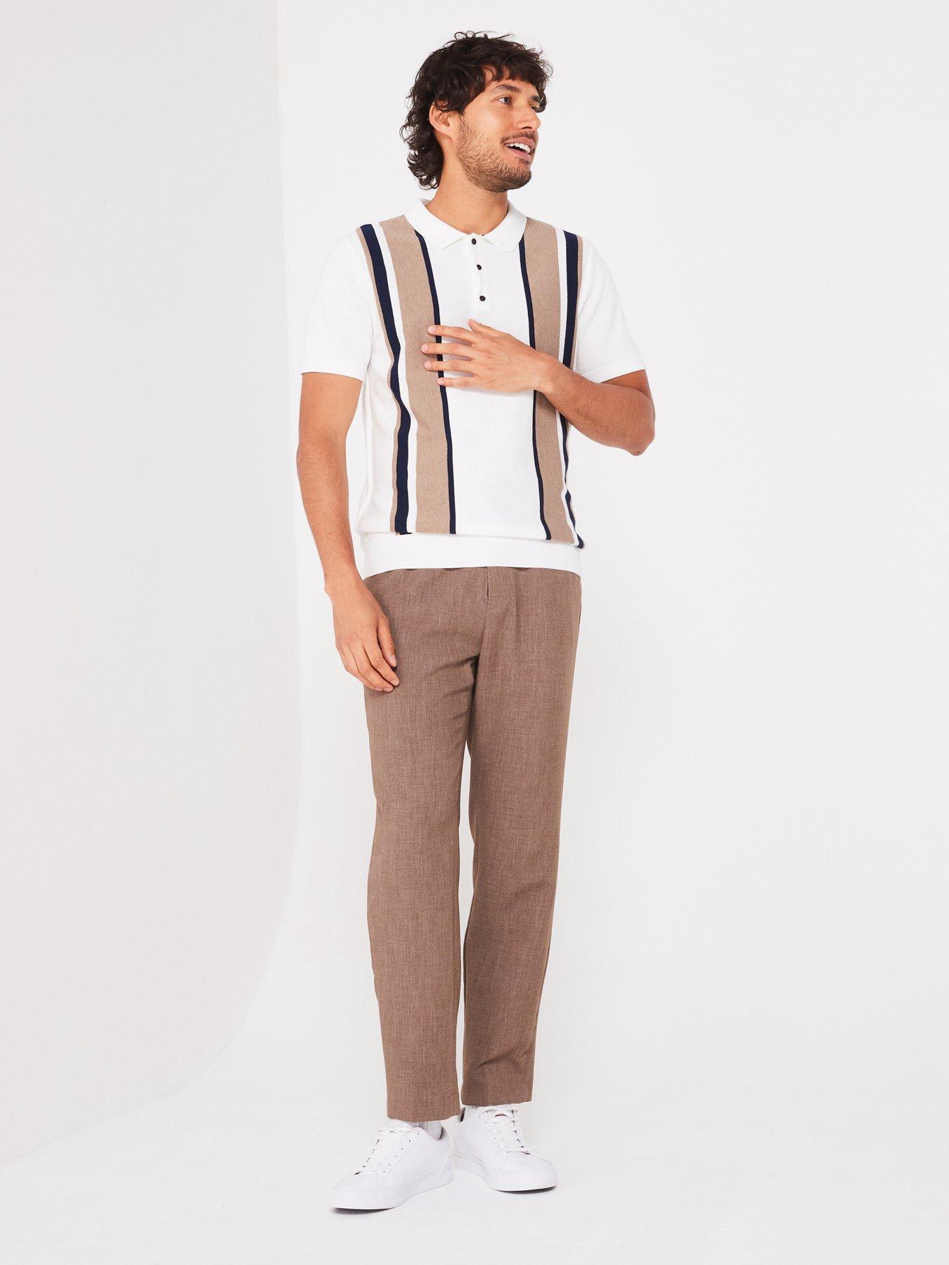 very-man-vertical-panel-knitted-polo-shirt-ecrudetail