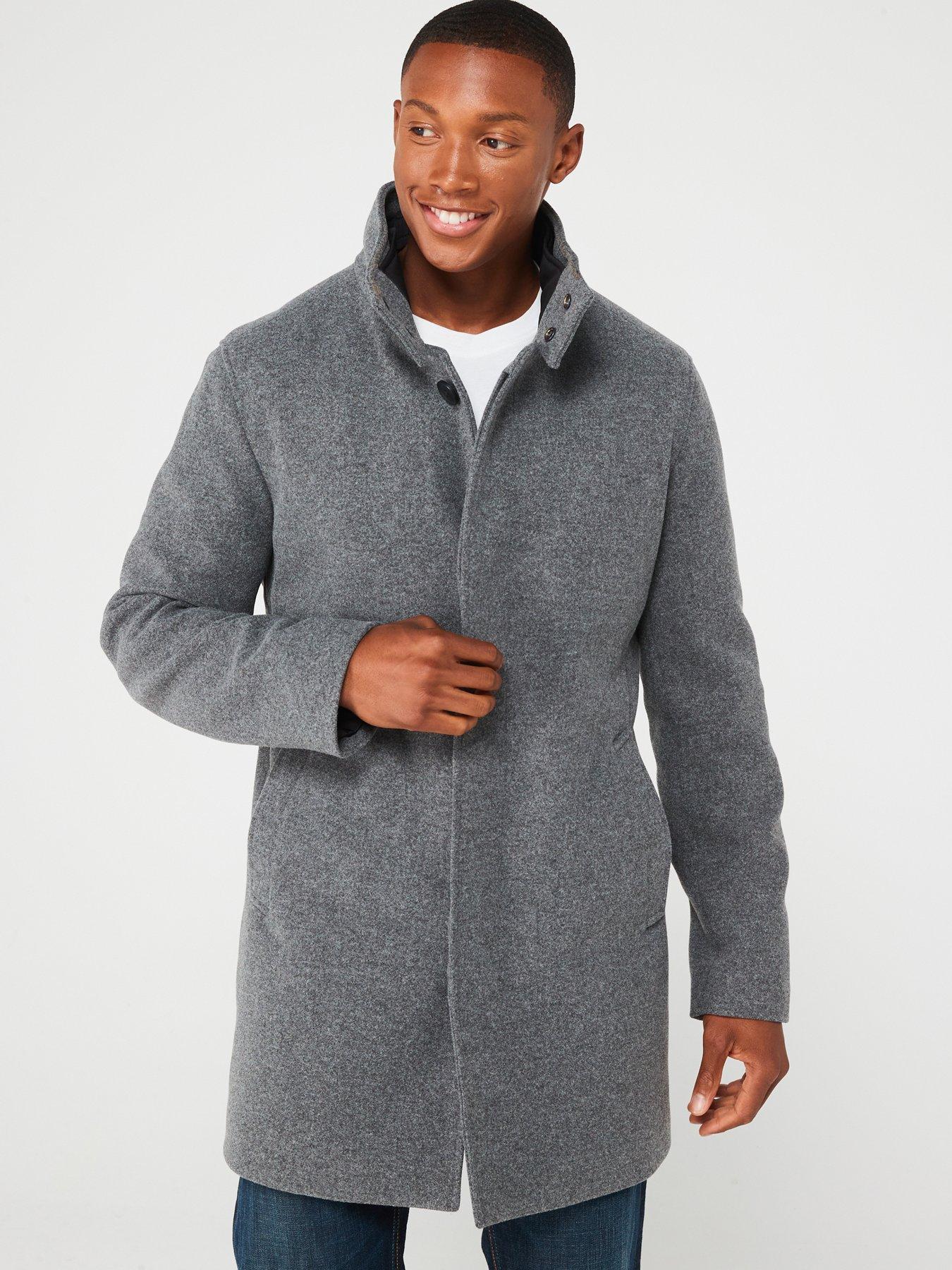 Dark grey wool coat online