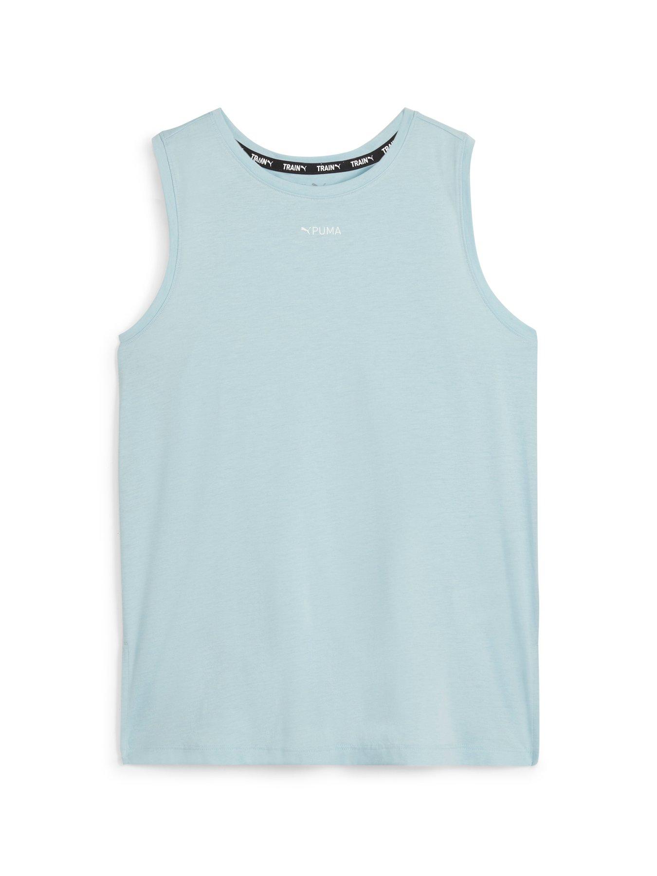 puma-womens-training-fit-triblend-tank-bluefront