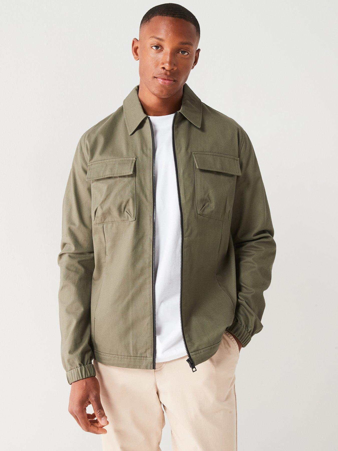 very-man-zip-cotton-overshirt-khaki