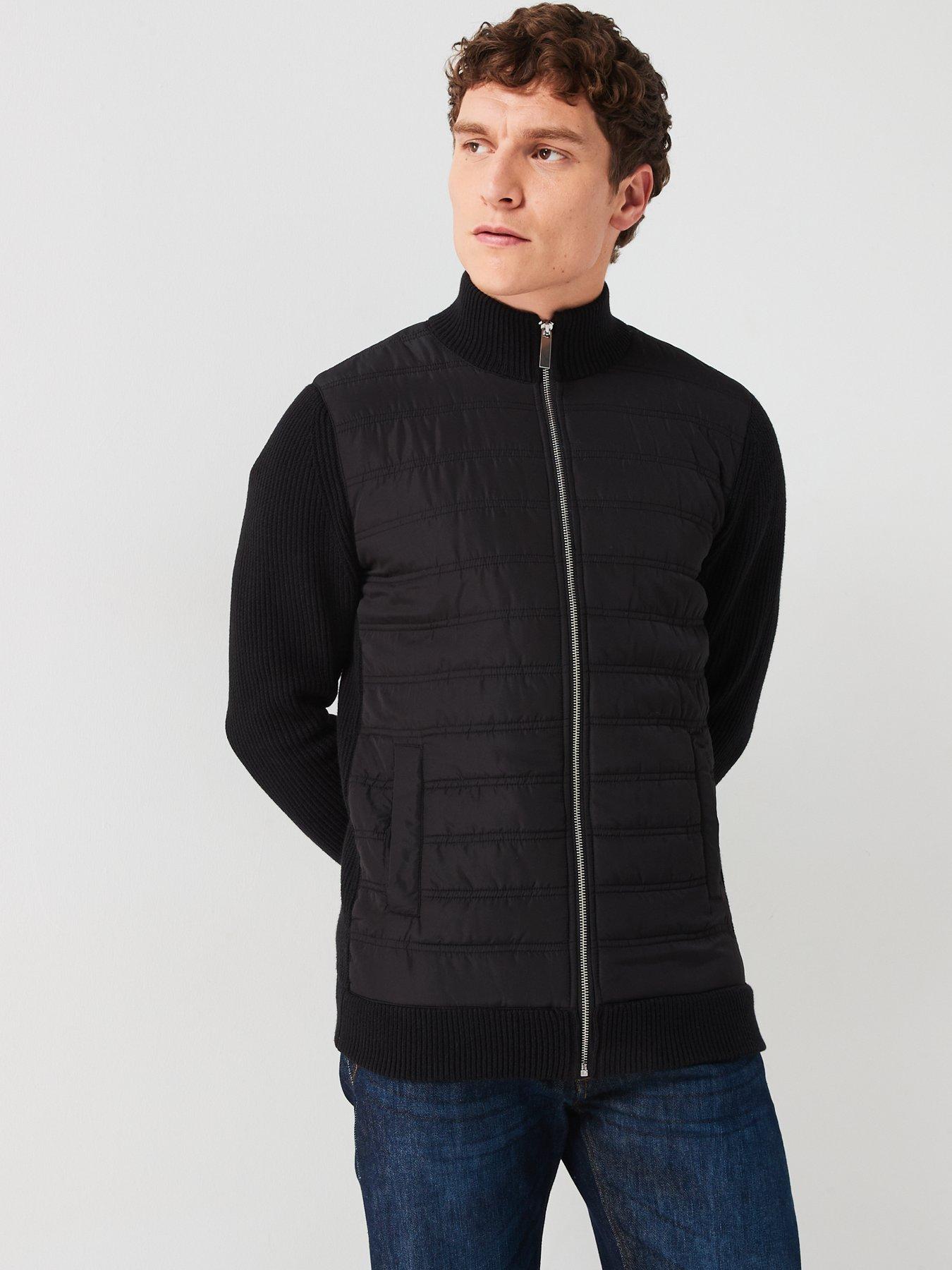 very-man-hybrid-knit-funnel-neck-jacket-blackdetail