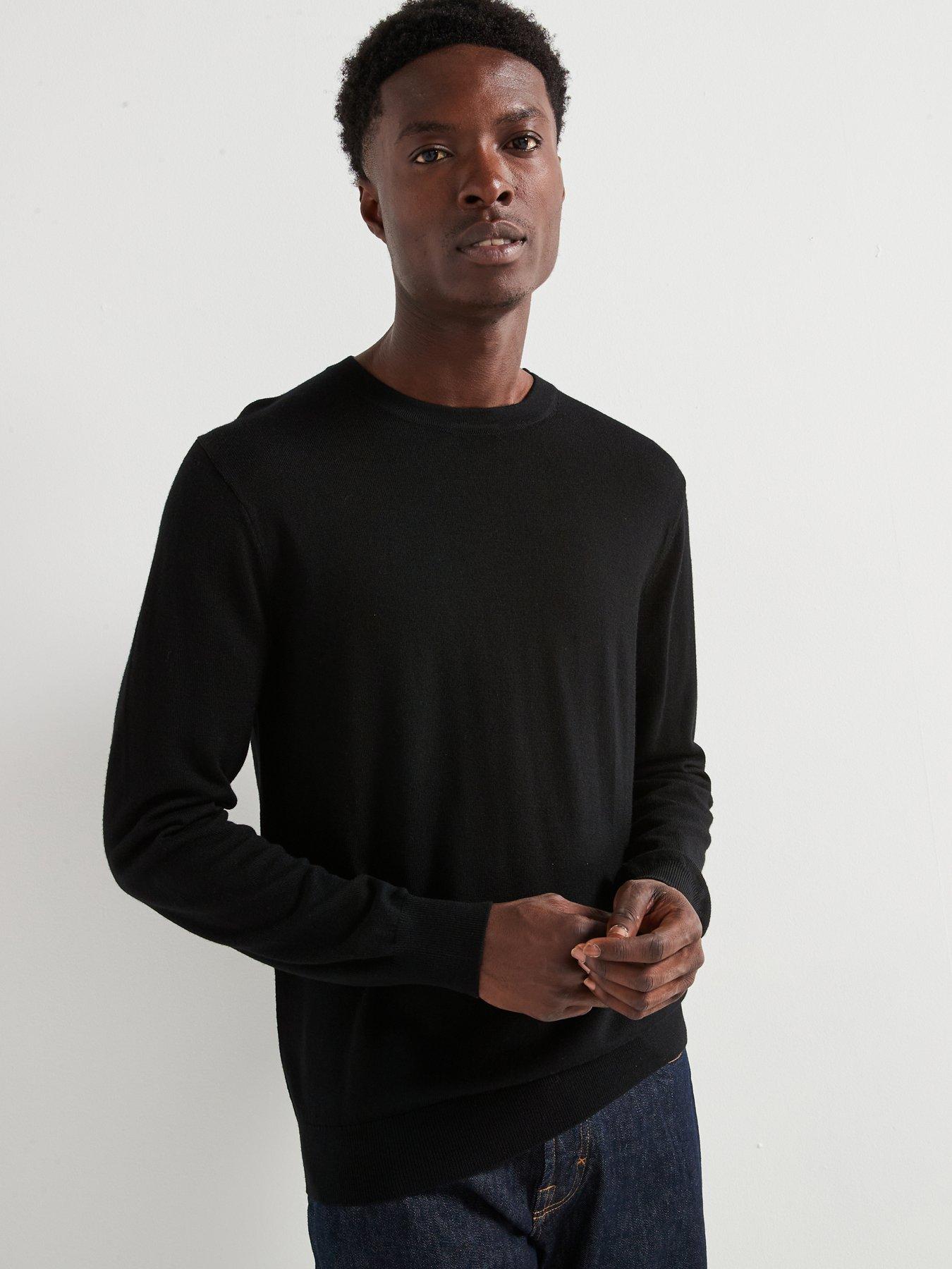 very-man-merino-wool-crew-neck-jumper-blackfront