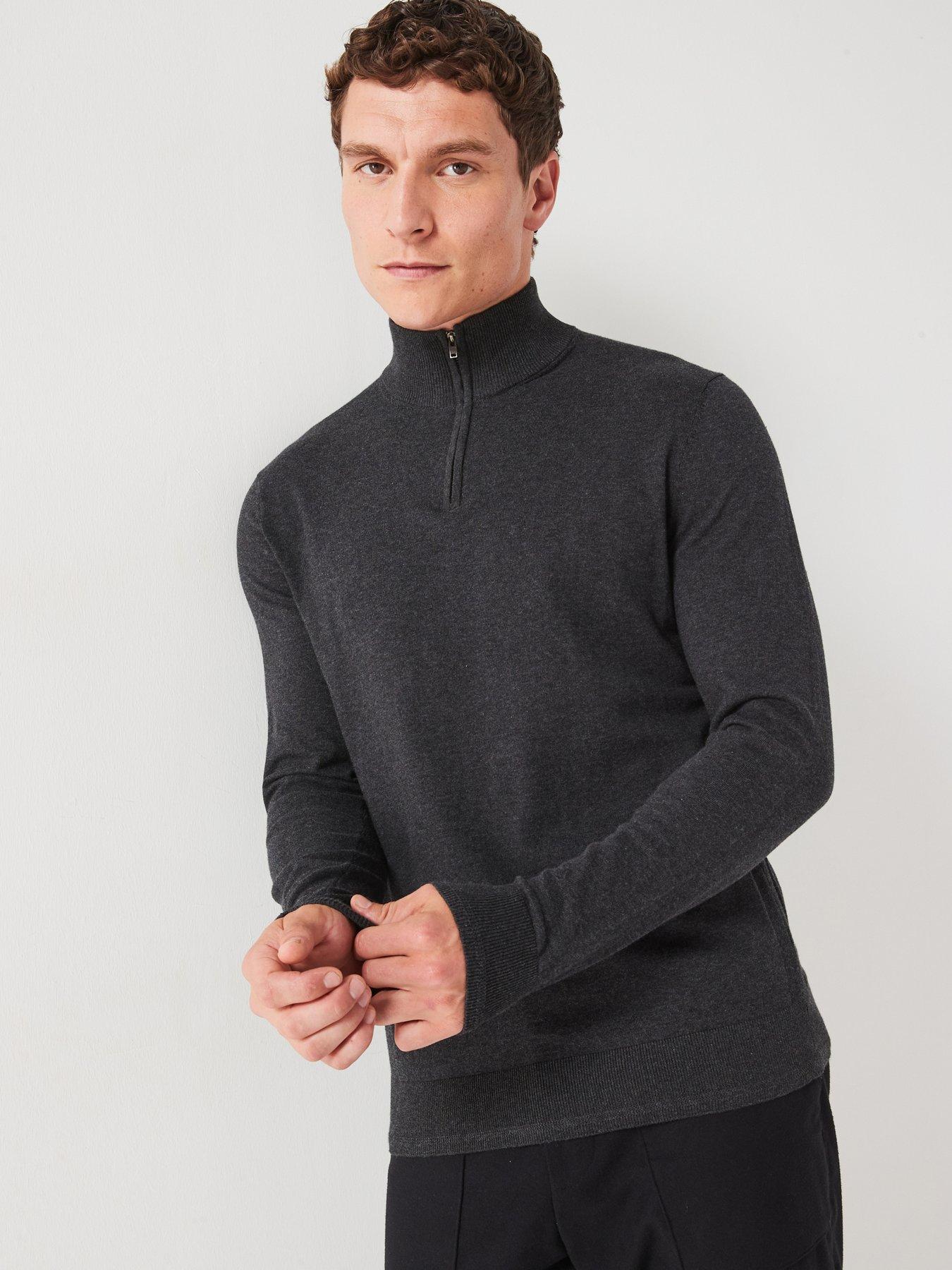 everyday-cotton-rich-14-zip-jumper-charcoal