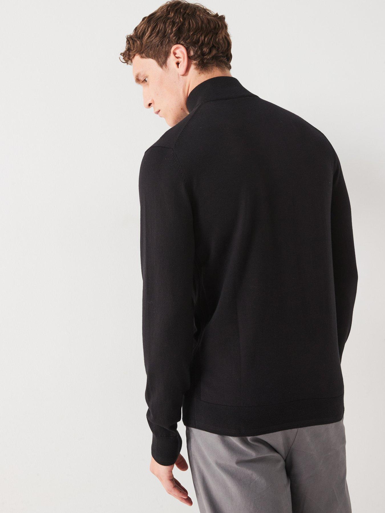 Image 2 of 6 of Everyday Cotton Rich 1/4 Zip Jumper - Black