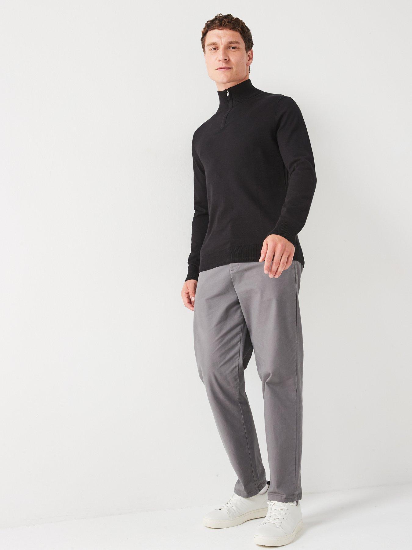 Image 3 of 6 of Everyday Cotton Rich 1/4 Zip Jumper - Black