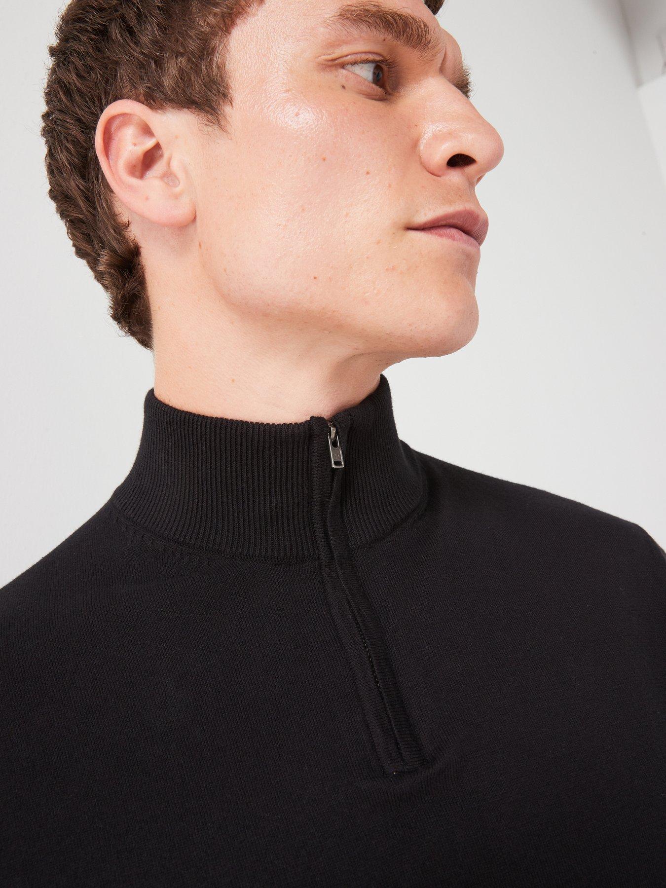 Image 4 of 6 of Everyday Cotton Rich 1/4 Zip Jumper - Black