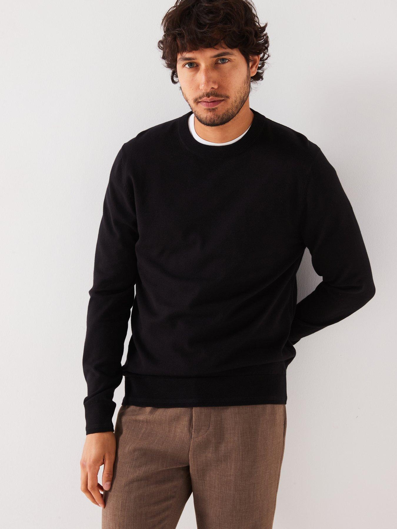 everyday-cotton-rich-crew-neck-knitted-jumper-black