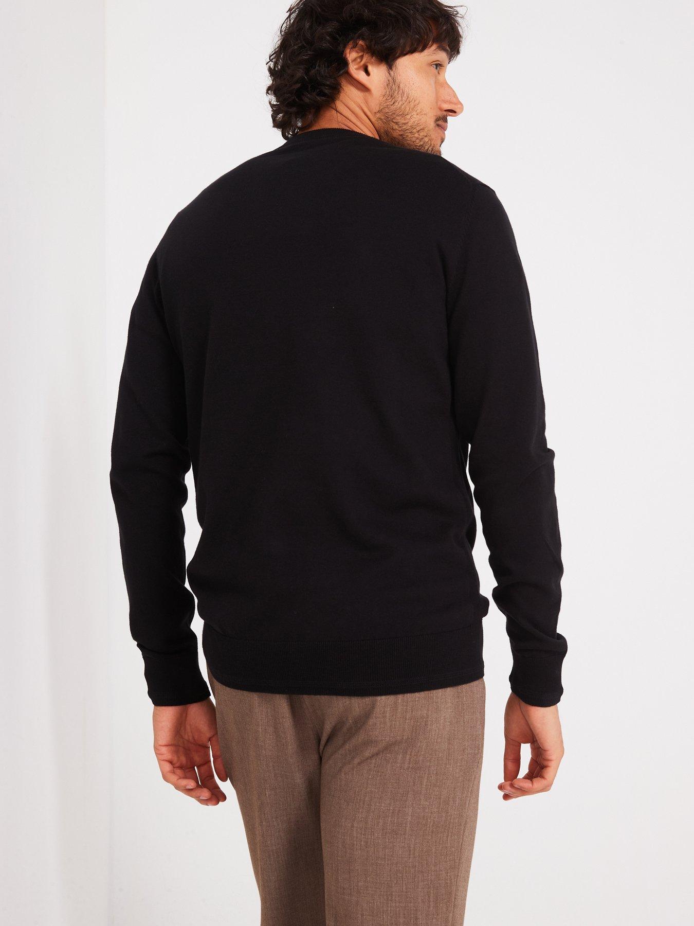 Image 2 of 6 of Everyday Cotton Rich Crew Neck Knitted Jumper - Black