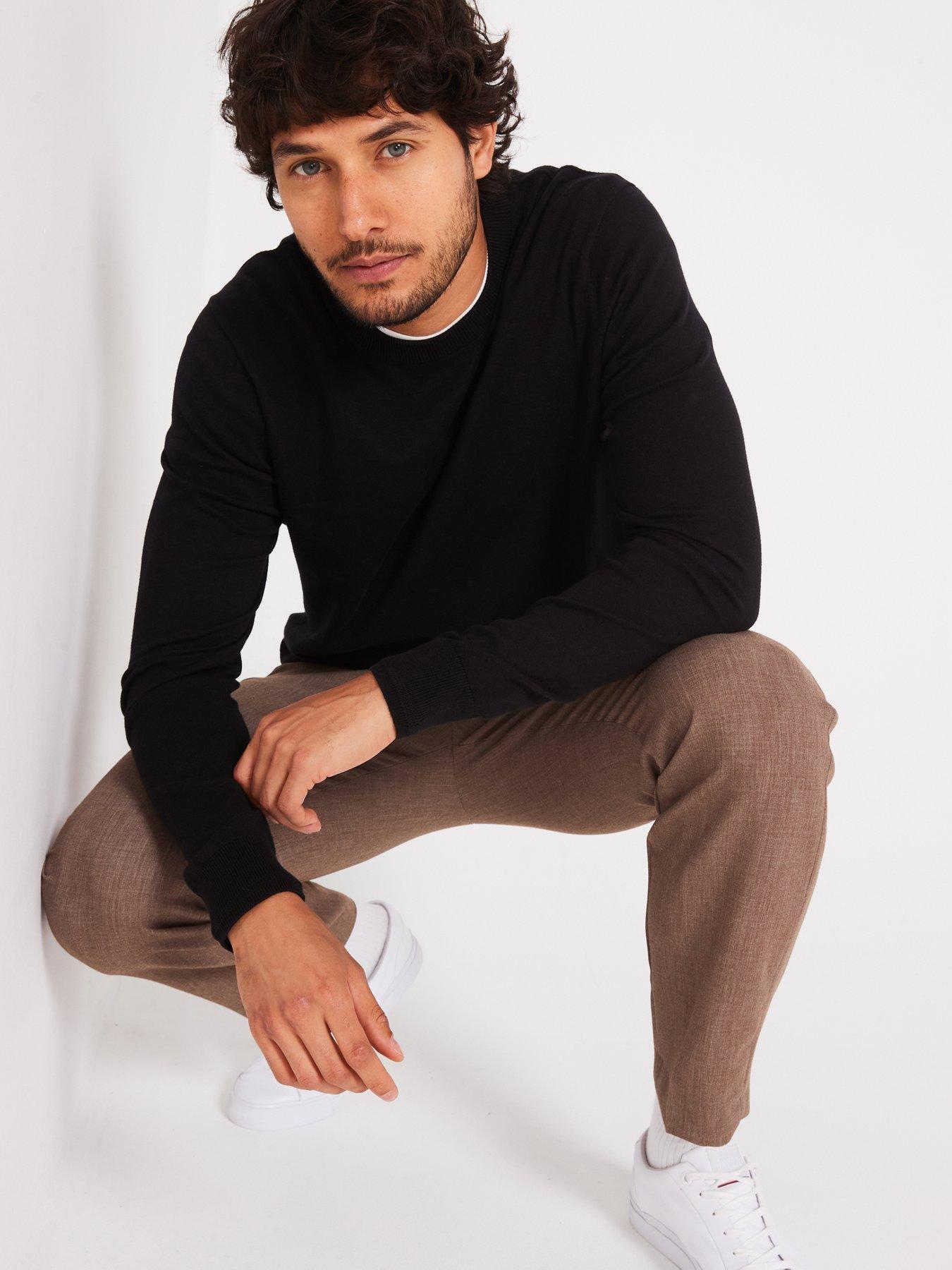 Image 4 of 6 of Everyday Cotton Rich Crew Neck Knitted Jumper - Black