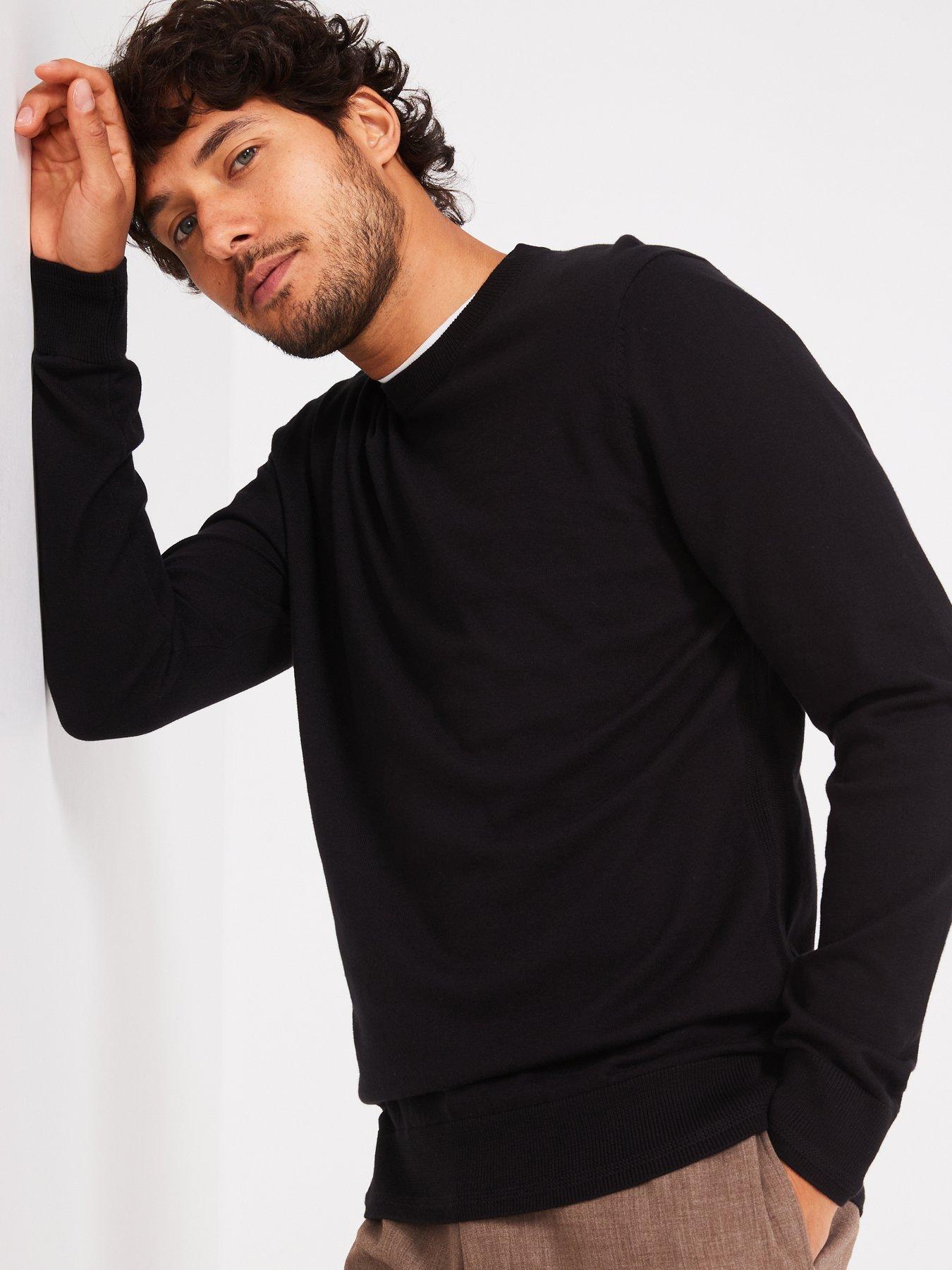 Image 6 of 6 of Everyday Cotton Rich Crew Neck Knitted Jumper - Black