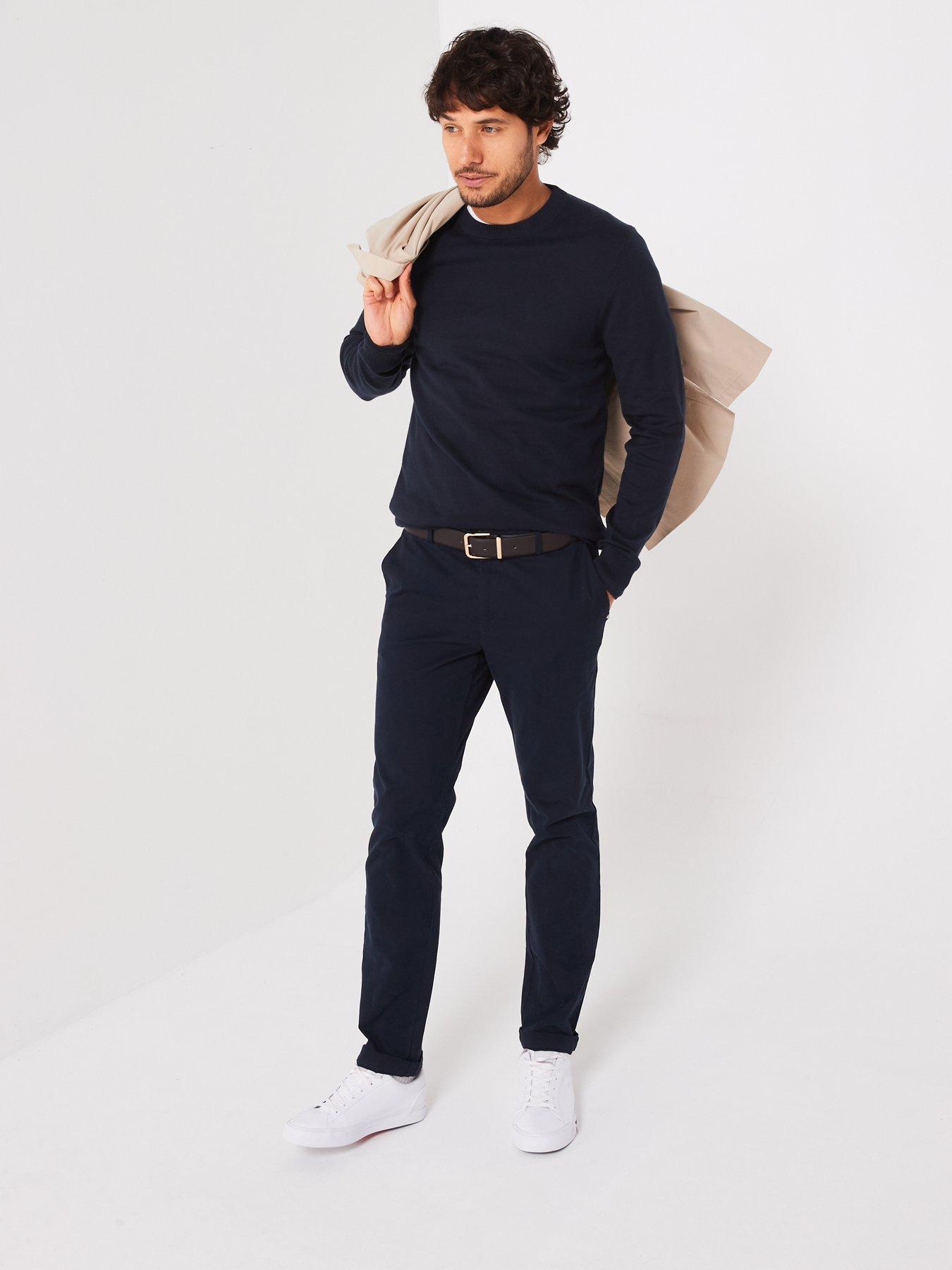 Image 3 of 6 of Everyday Cotton Rich Crew Neck Knitted Jumper - Navy