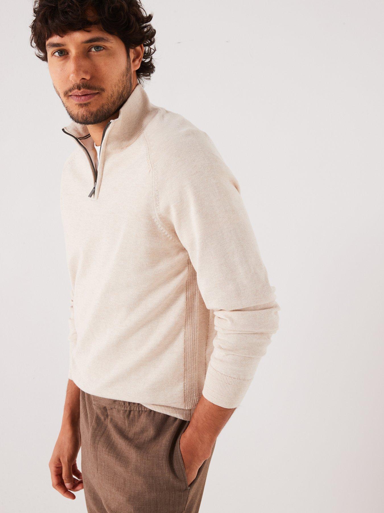 everyday-tri-marl-14-zip-jumper-oatmealdetail